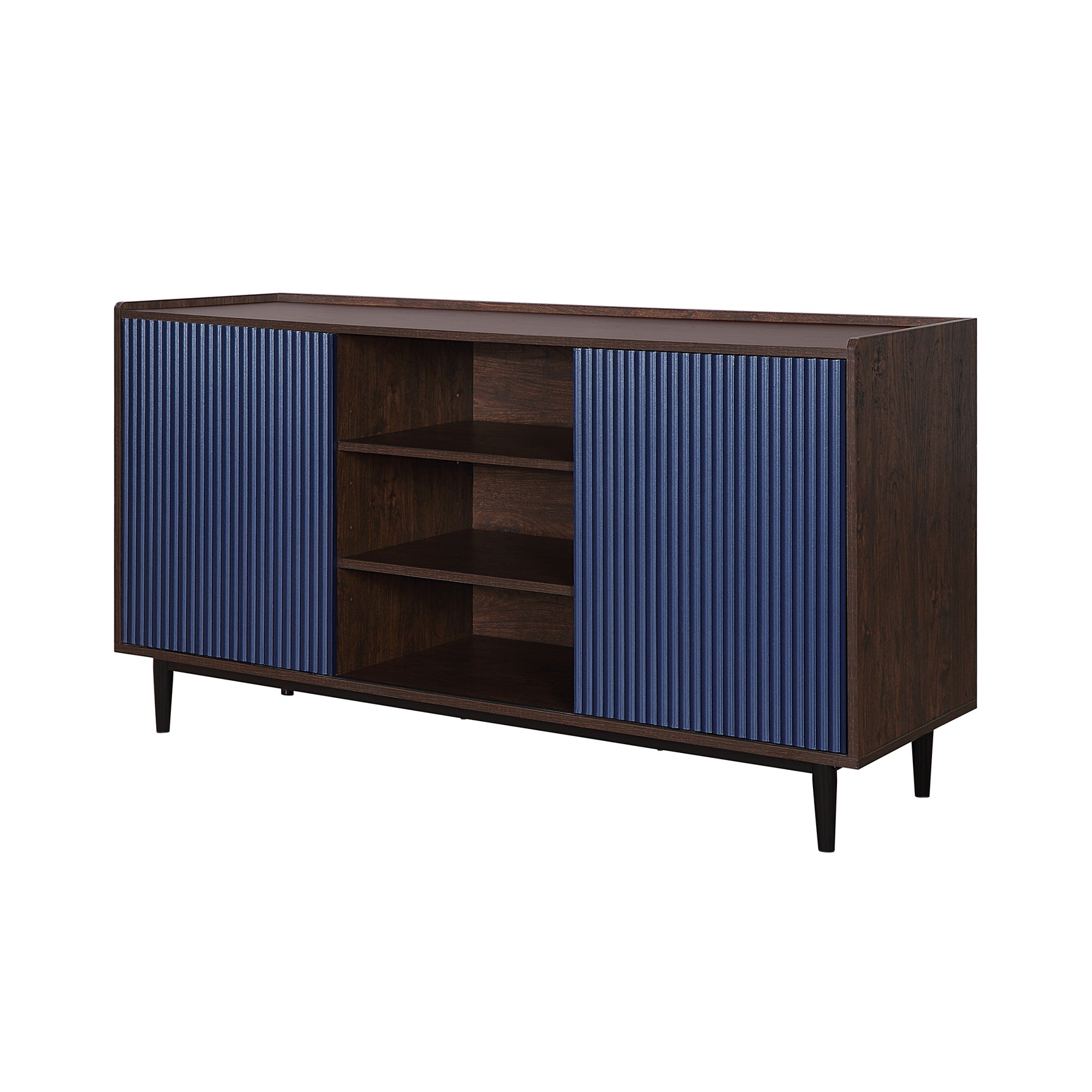 Duane Sideboard in Dark Brown and Navy Blue - Ornate Home