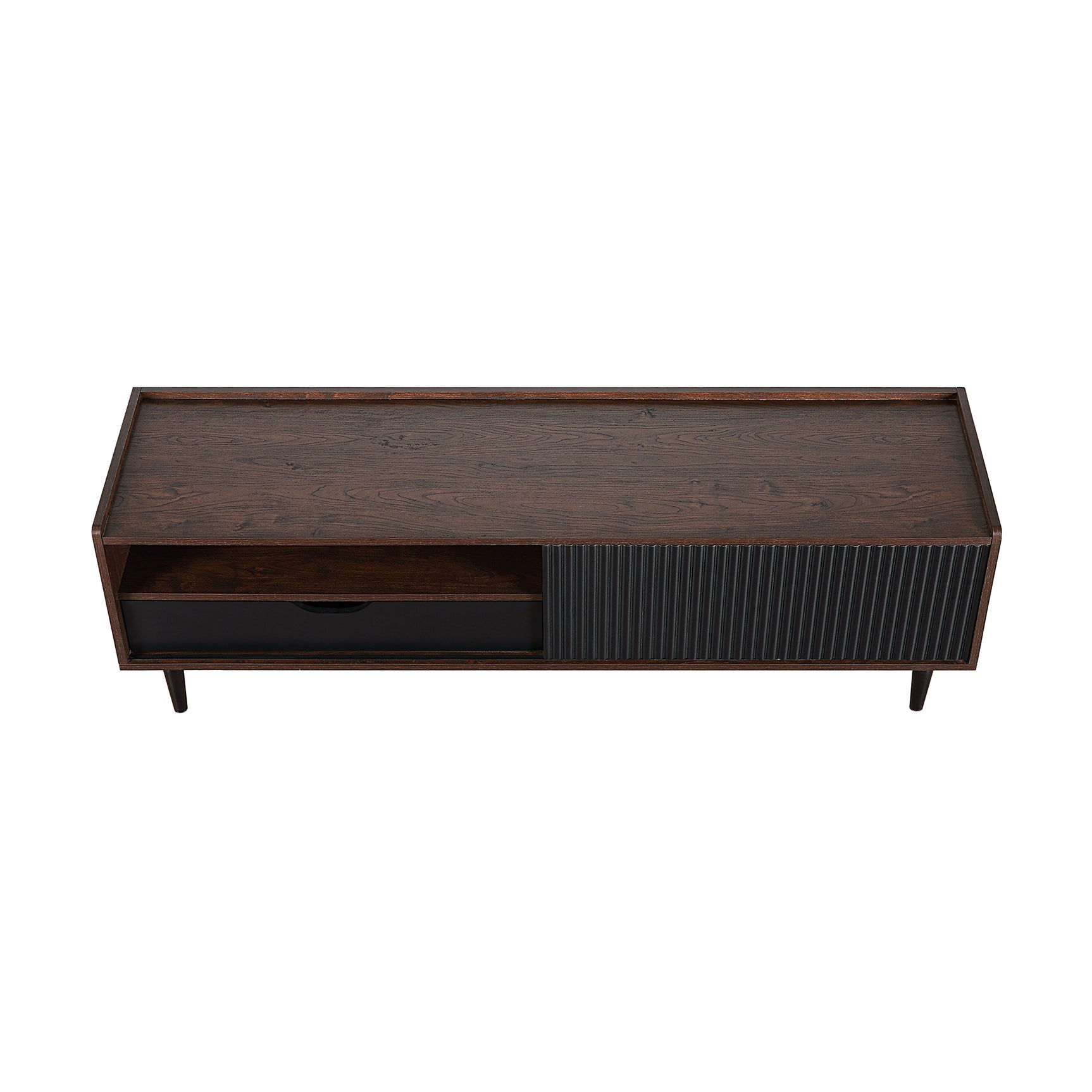 Duane TV Stand in Dark Brown and Black - Ornate Home