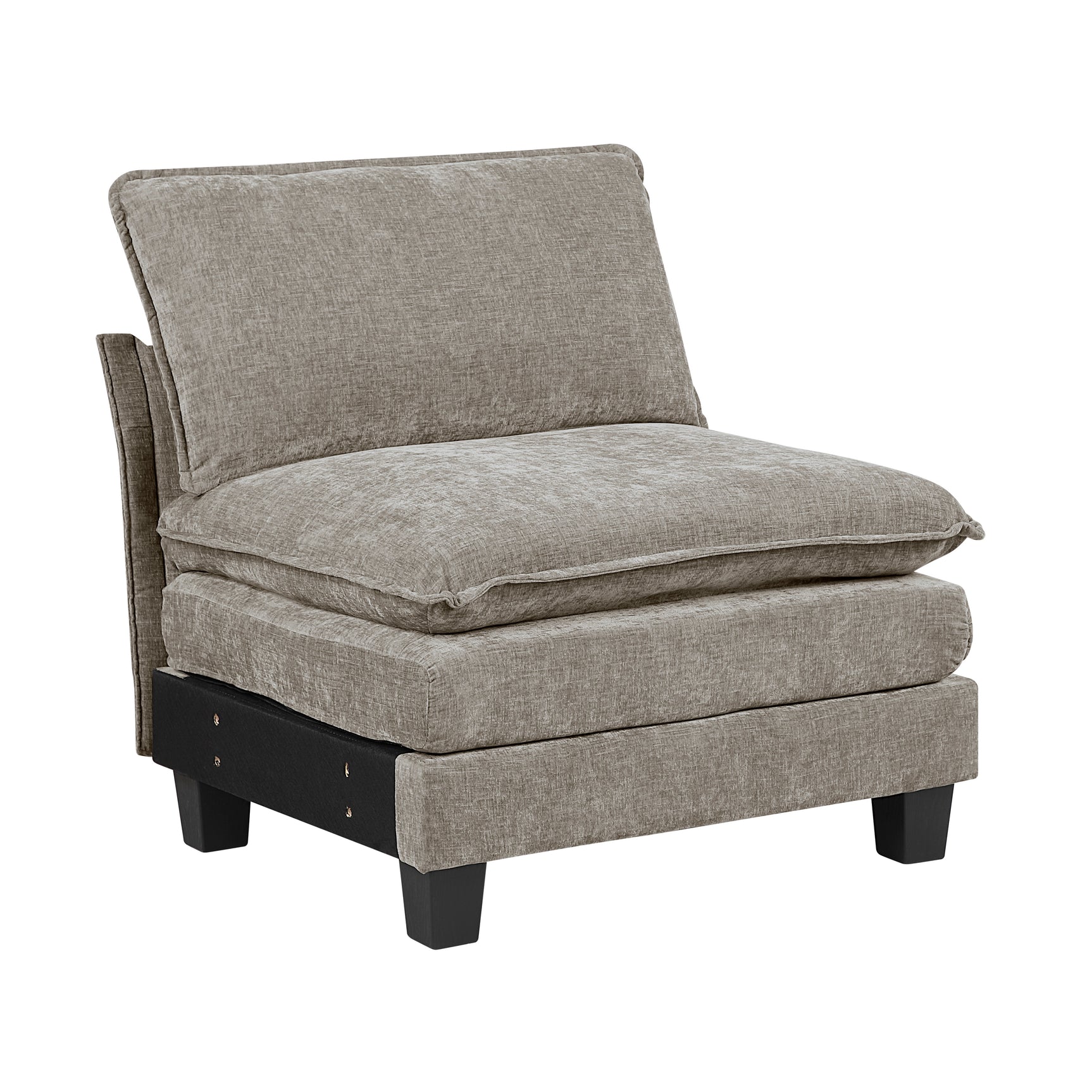 Dublin Dark Pewter 6-Piece Modular Sectional with Ottoman - Ornate Home