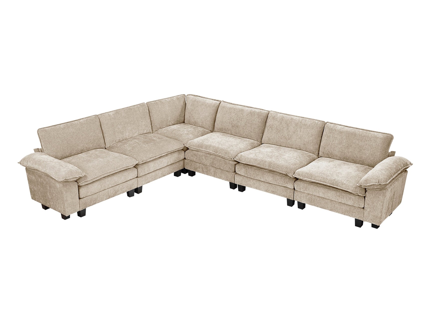 Dublin Taupe 6-Piece Modular Sectional - Ornate Home