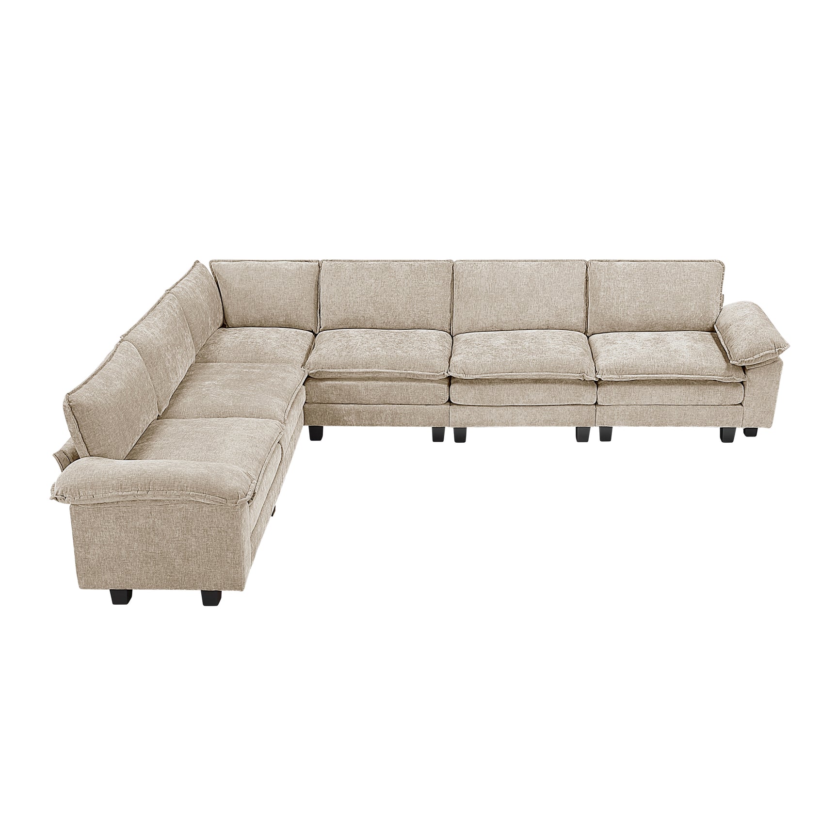 Dublin Taupe 6-Piece Modular Sectional - Ornate Home