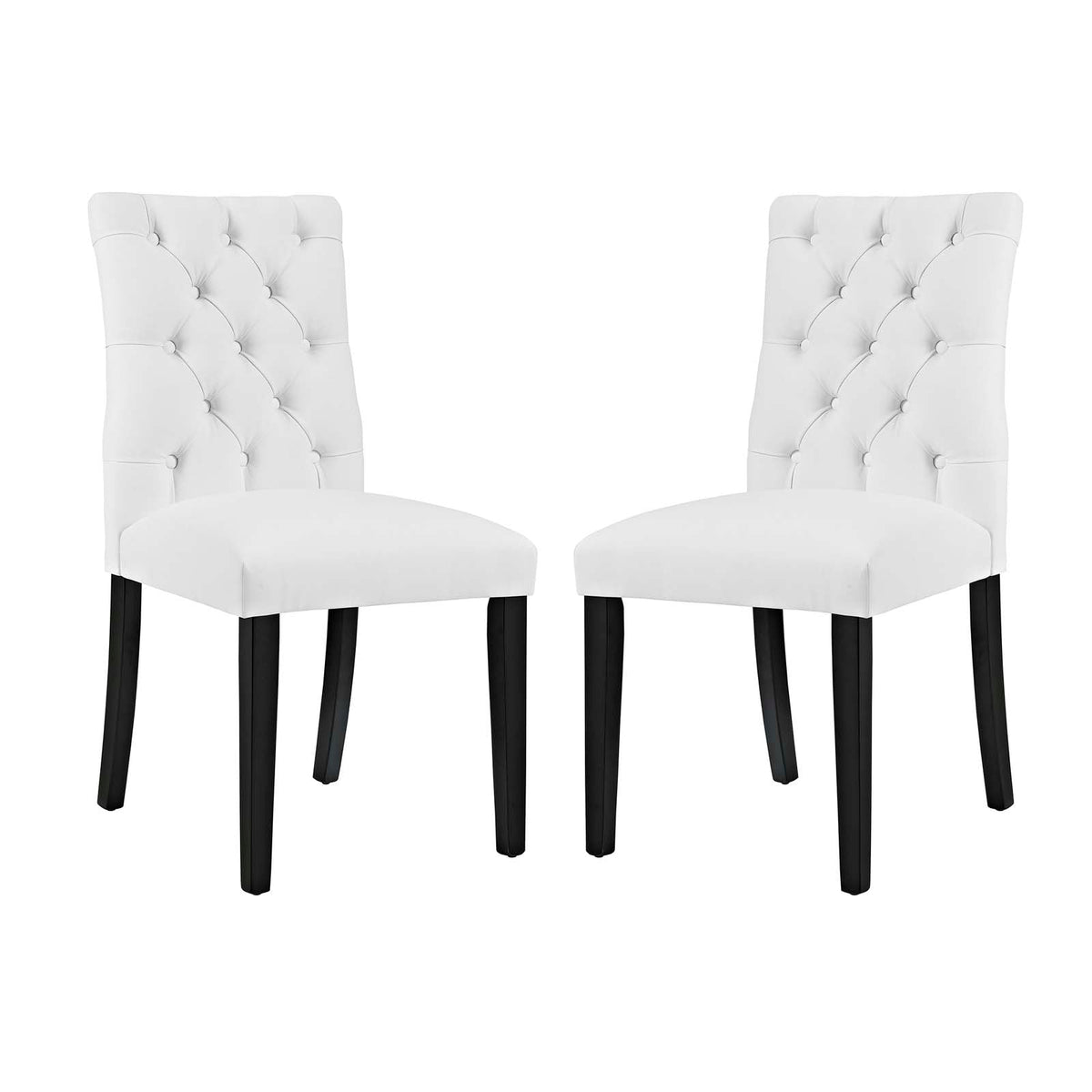 Duchess White Vinyl Dining Chair (Set of 2) - Ornate Home