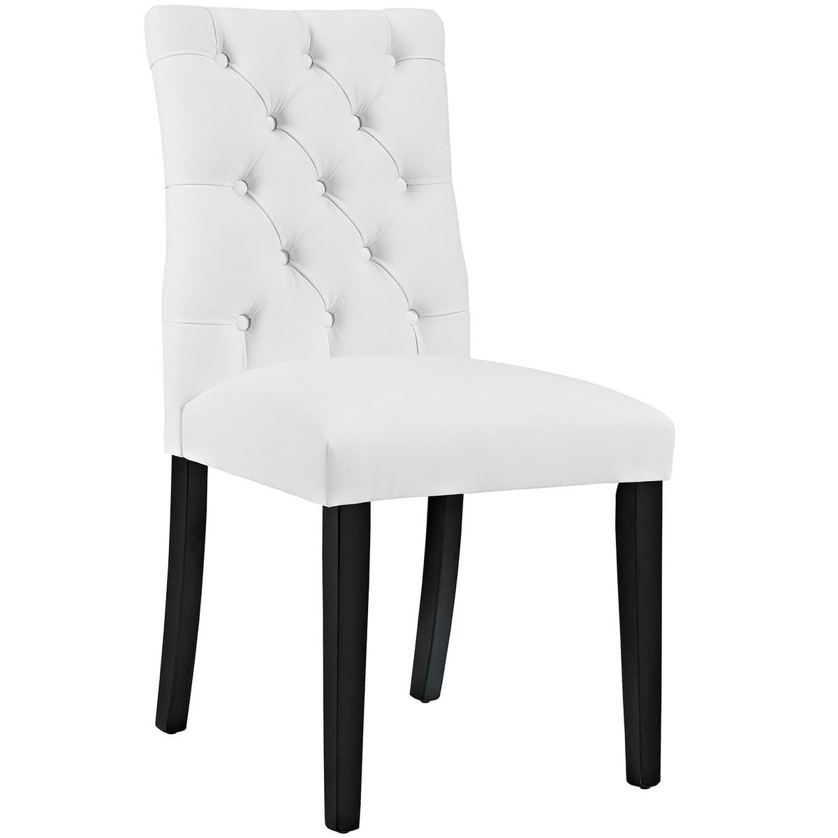 Duchess White Vinyl Dining Chair (Set of 2) - Ornate Home