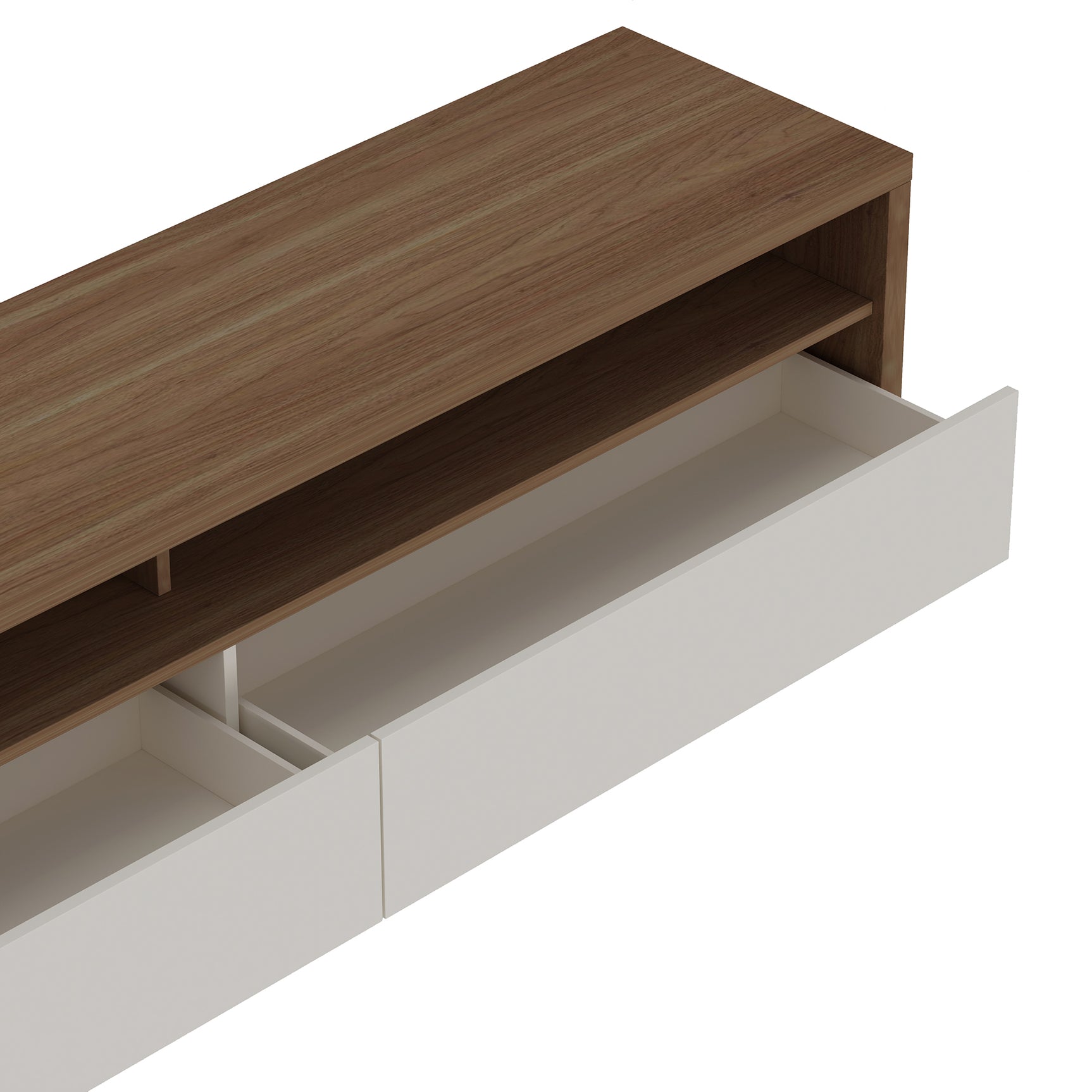 Duncan 70" TV Stand in Maple and Off White - Ornate Home