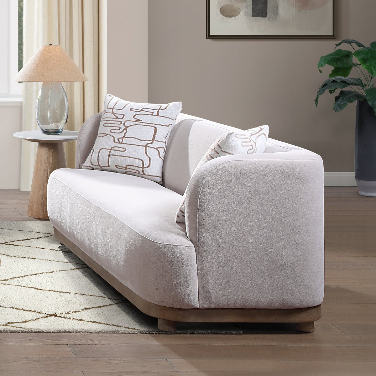 Duncan Beige Loveseat w/2 Pillows - Ornate Home