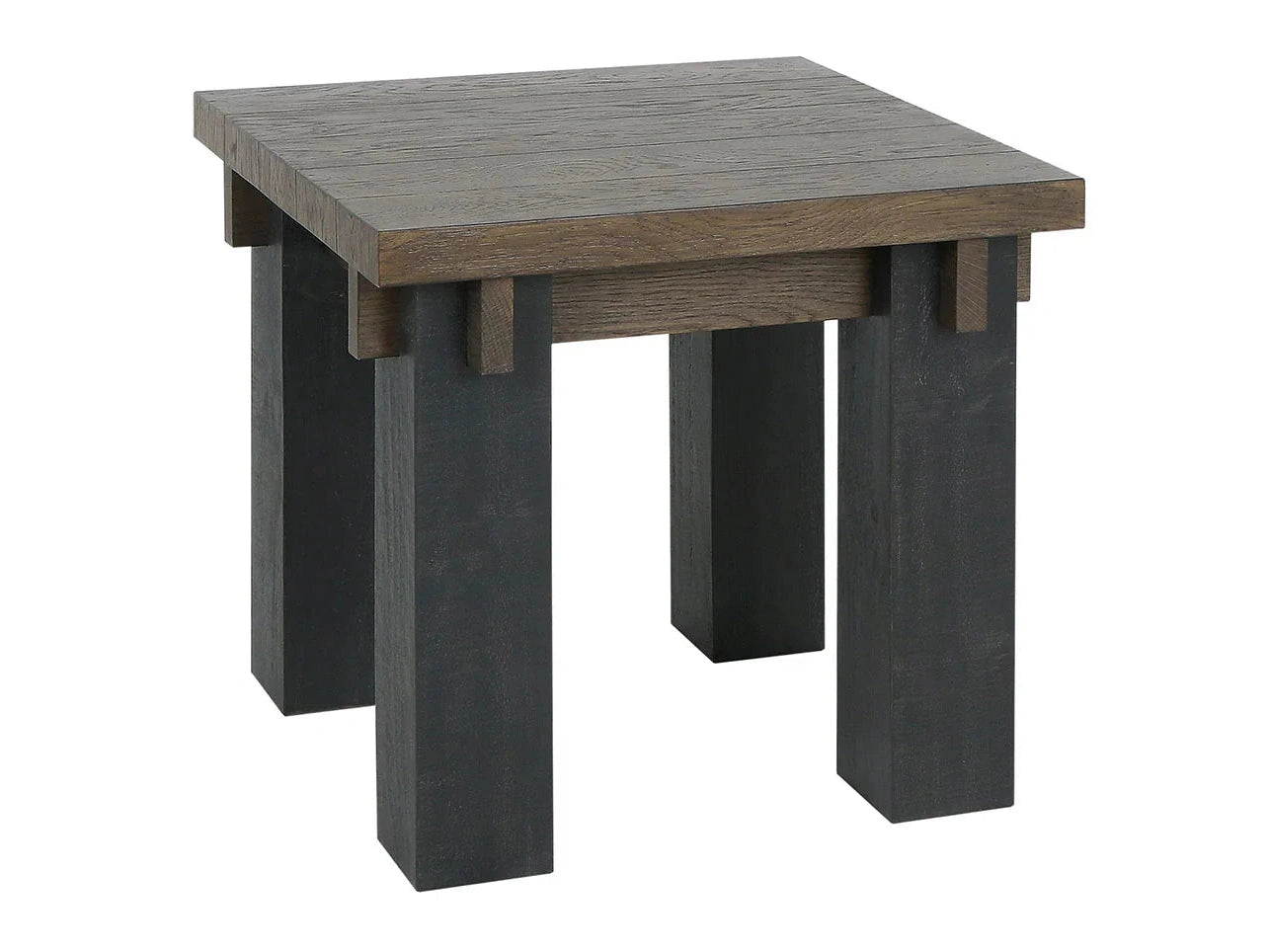 Duncan Suede Brown/Carbon Black End Table - Ornate Home