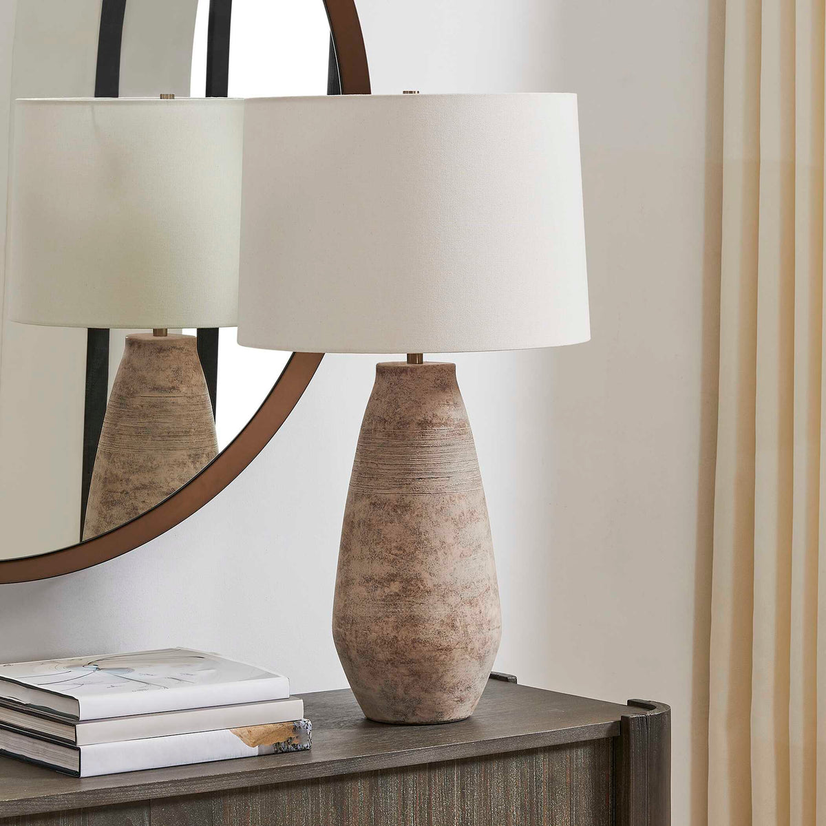 Dunford Brown/Gray Aged Table Lamp - Ornate Home