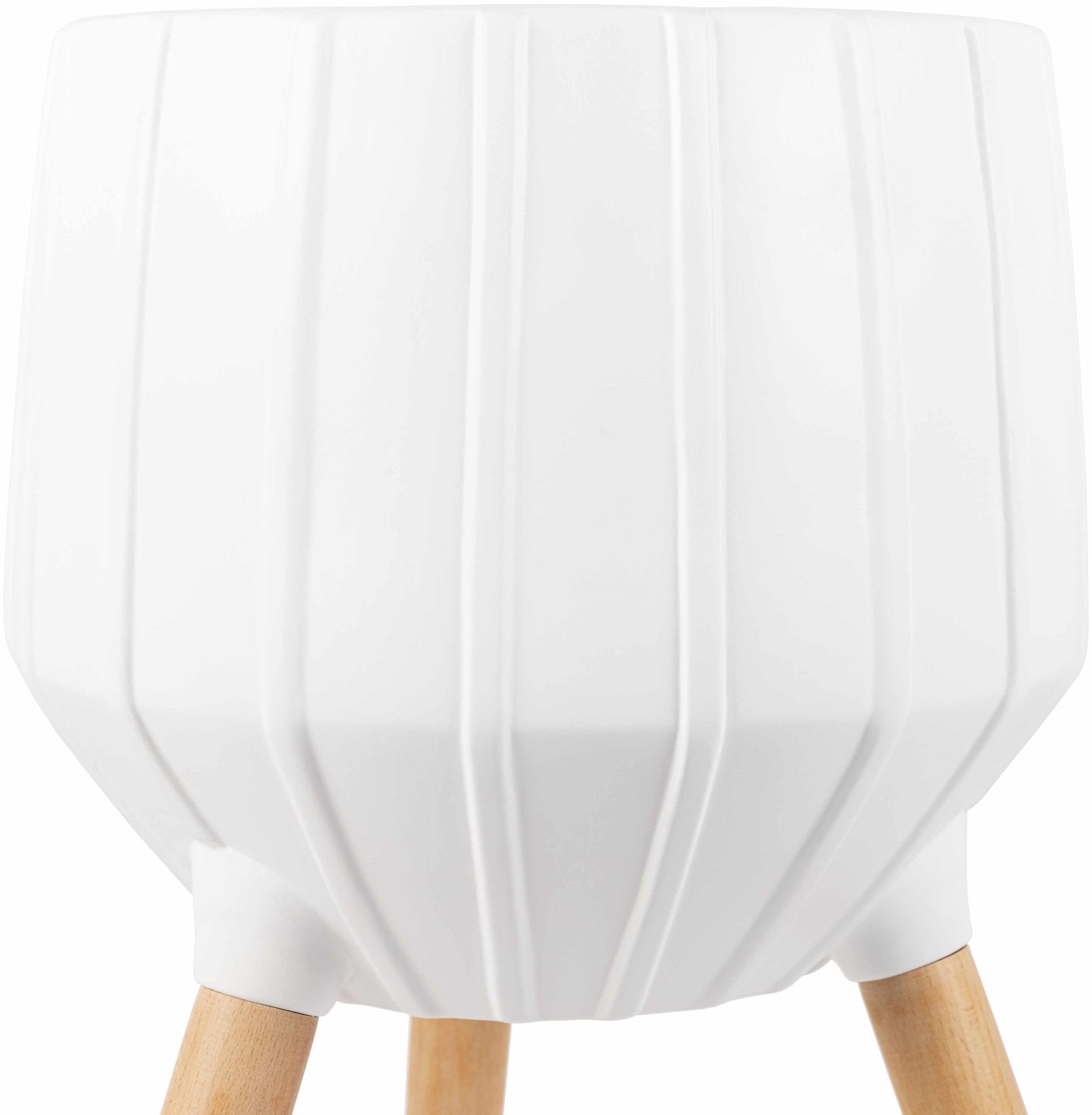 Dunguan White Ribbed Wood Outdoor Planter - Clearance - Ornate Home