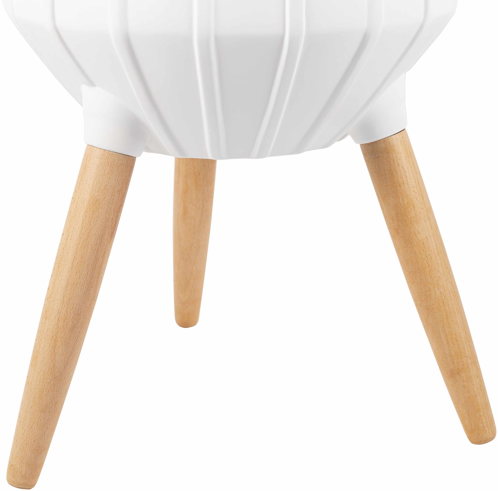 Dunguan White Ribbed Wood Planter - Ornate Home