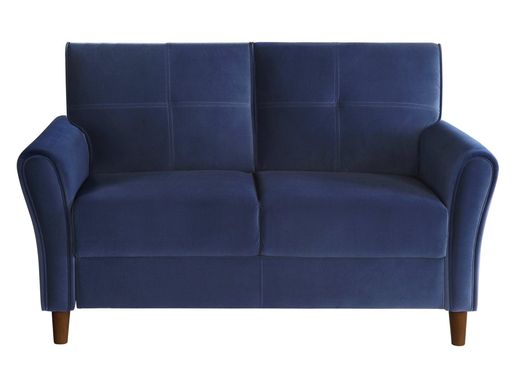 Dunleith Blue Velvet Loveseat - Ornate Home