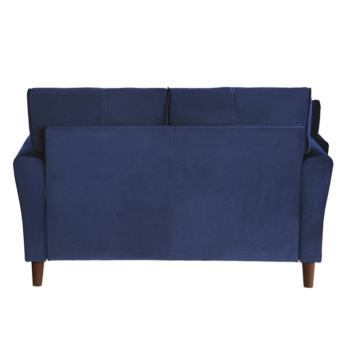 Dunleith Blue Velvet Loveseat - Ornate Home
