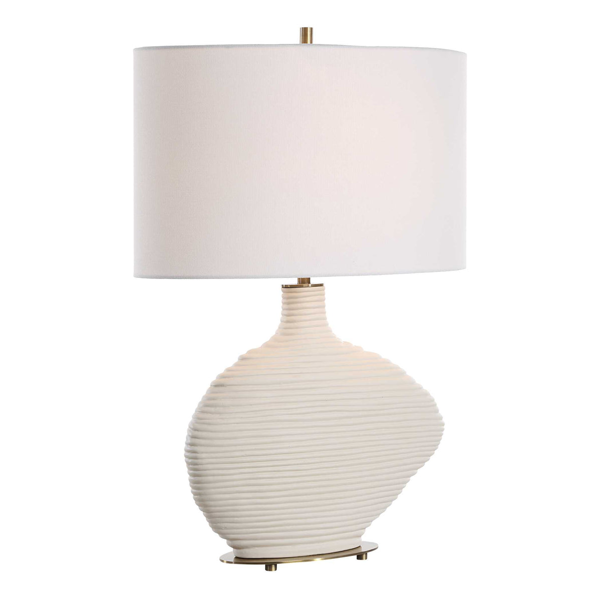 Duostacked White Ceramic Table Lamp - Ornate Home