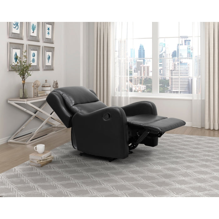 Durant Black Reclining Chair - Ornate Home