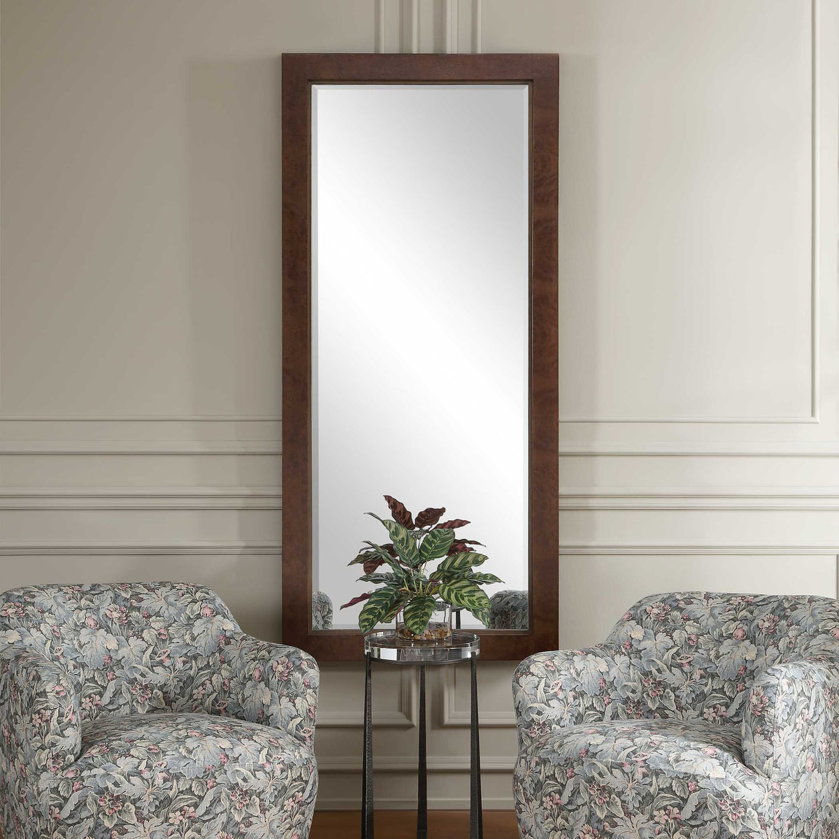 Durant Brown/Woodtone Tall Wood Mirror - Ornate Home