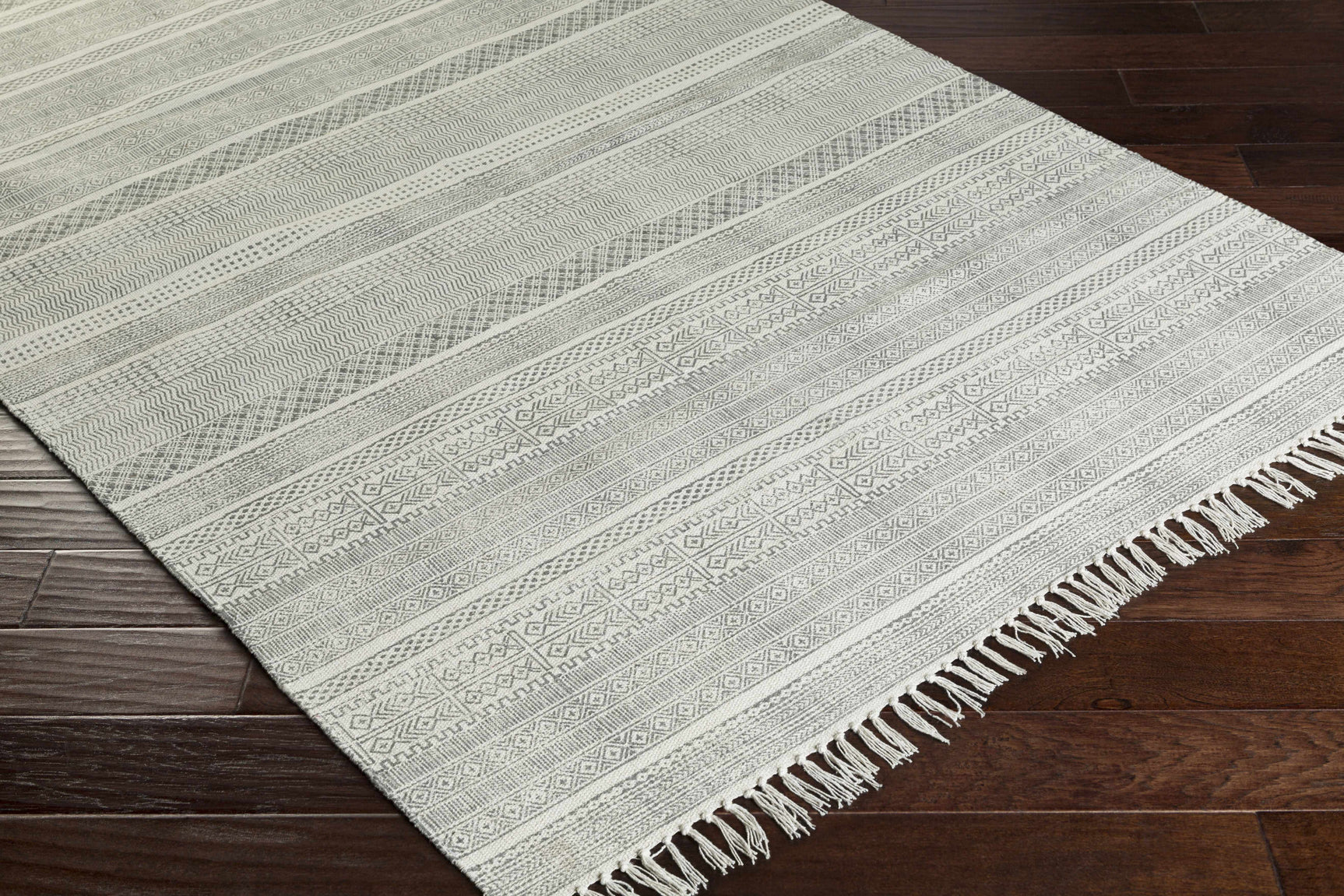 Durbin Off-White Cotton Flatweave Carpet - Clearance - Ornate Home
