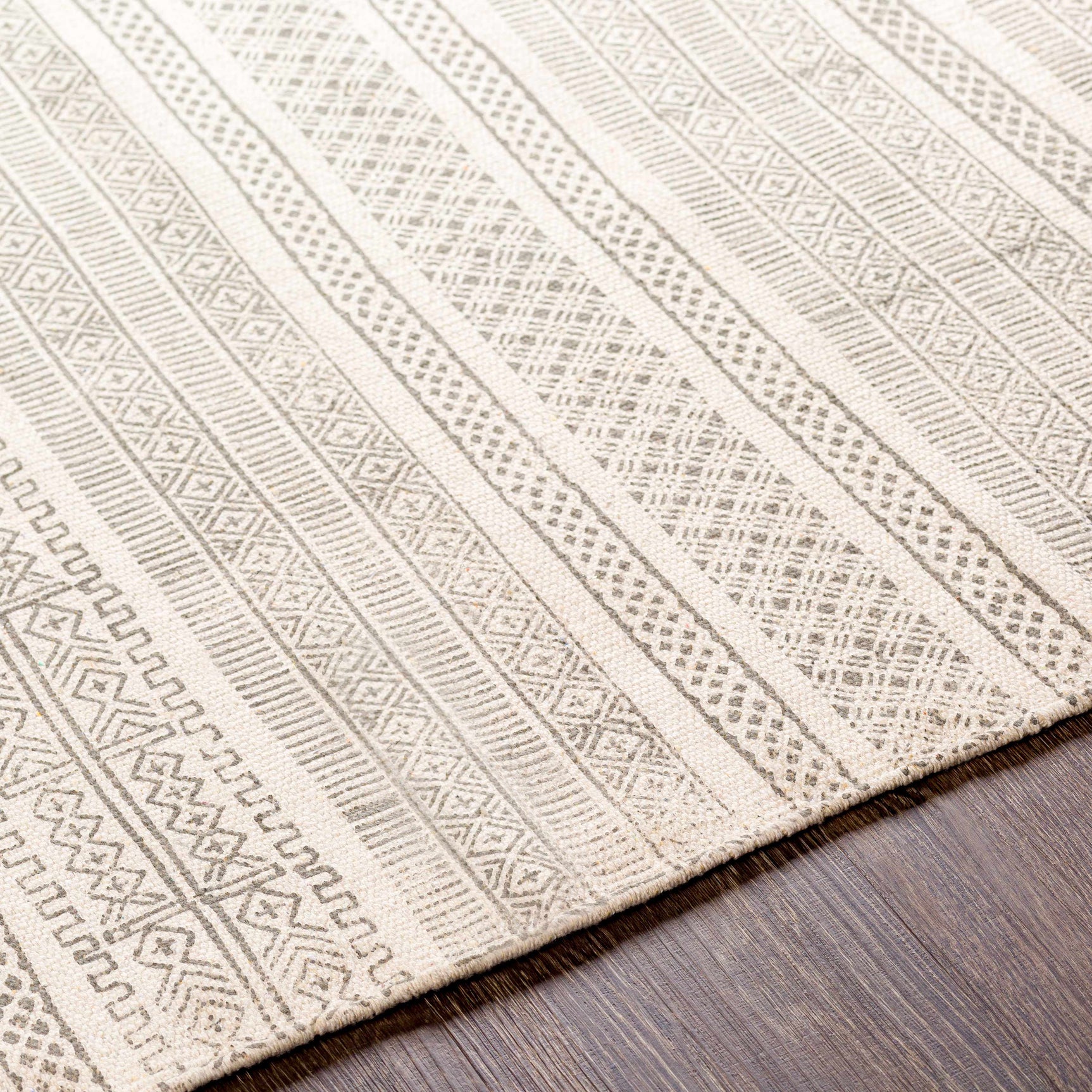 Durbin Off-White Cotton Flatweave Carpet - Clearance - Ornate Home