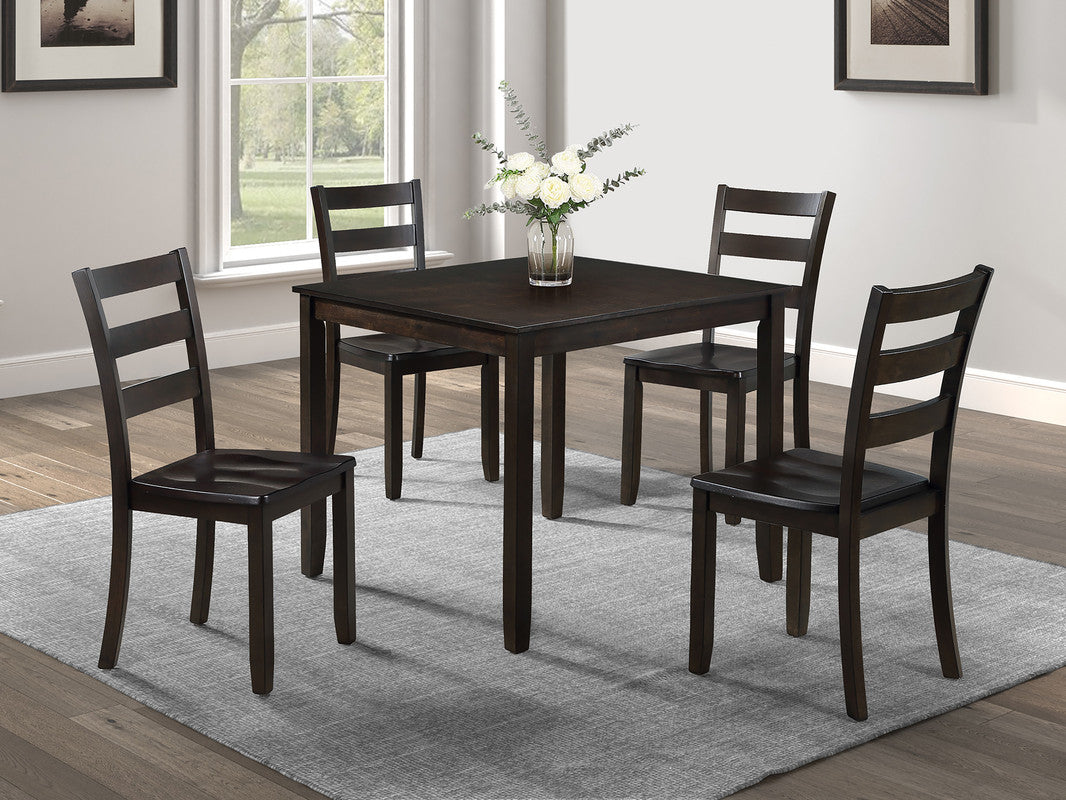Durham Dark Brown 5-Piece Dining Set - Ornate Home