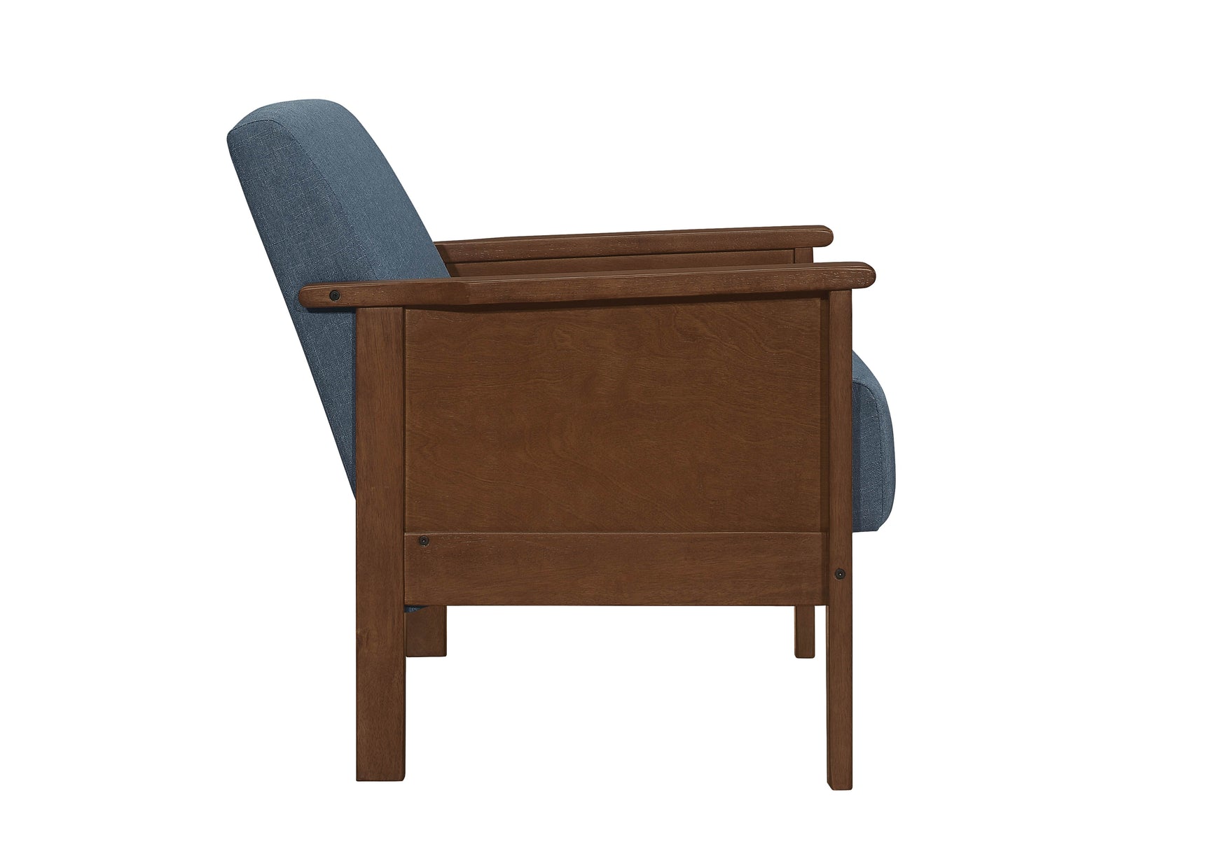 Durham Walnut/Blue Accent Chair - Ornate Home