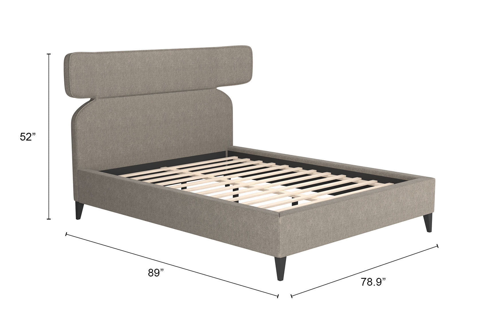 Dusa Olive Brown Queen Bed