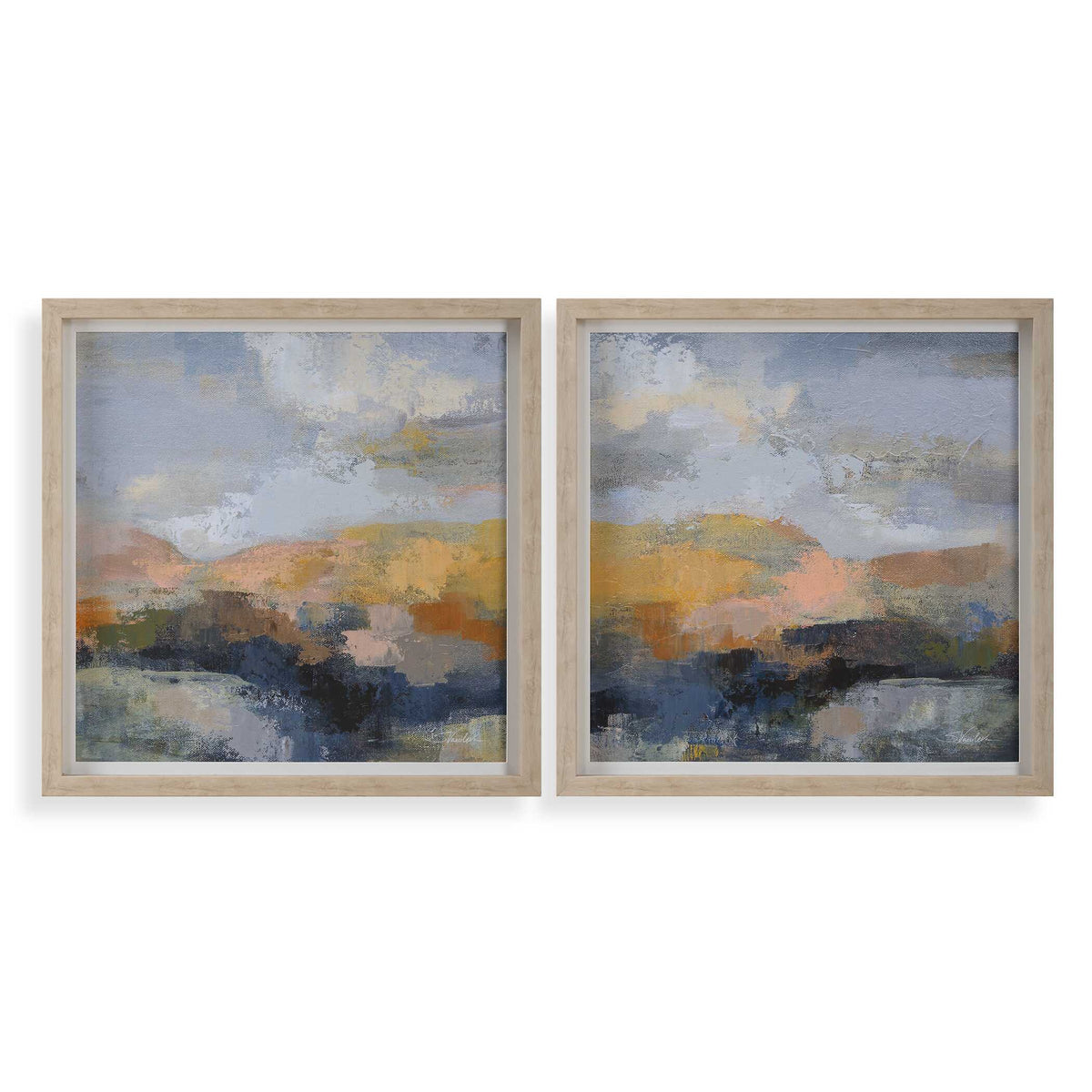 Dusk Multicolor Framed Prints (Set of 2) - Ornate Home