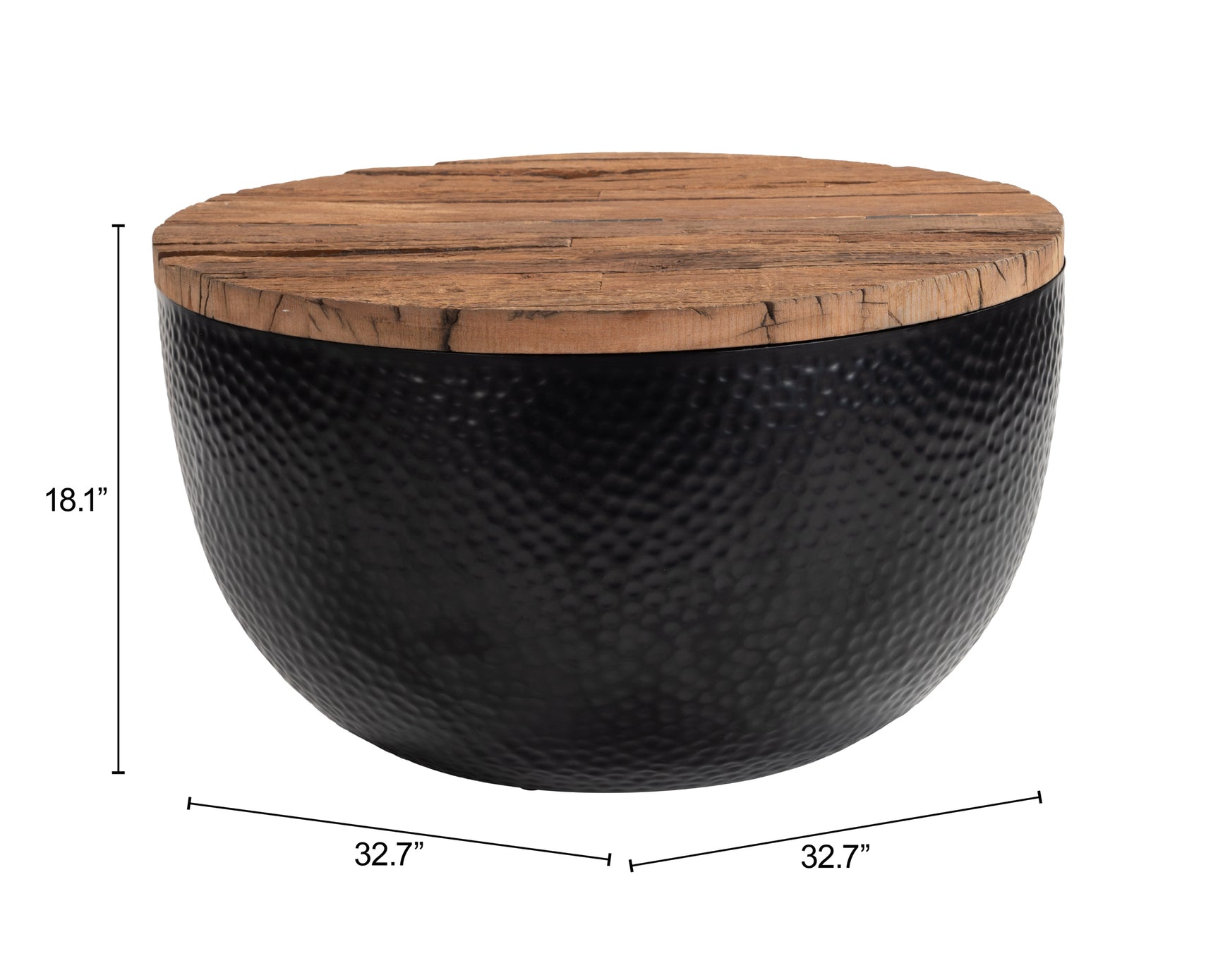 Duskan Natural & Black Storage Coffee Table - Ornate Home