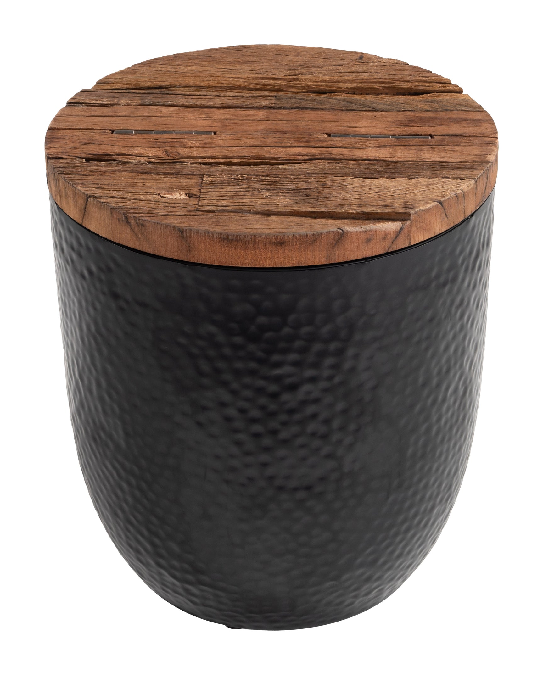 Duskan Natural & Black Storage Side Table - Ornate Home