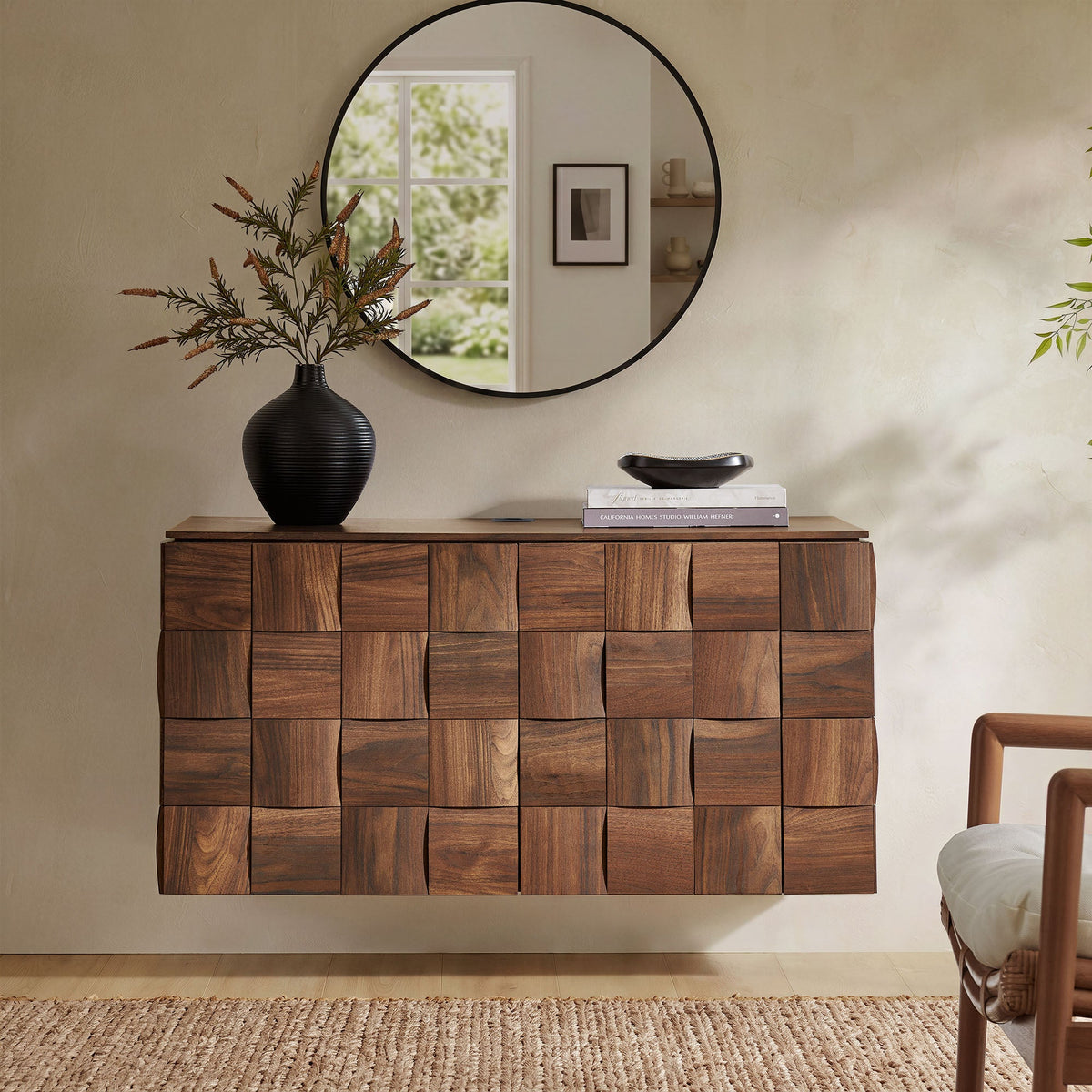 Duskin Walnut Wall Mounted Accent Cabinet