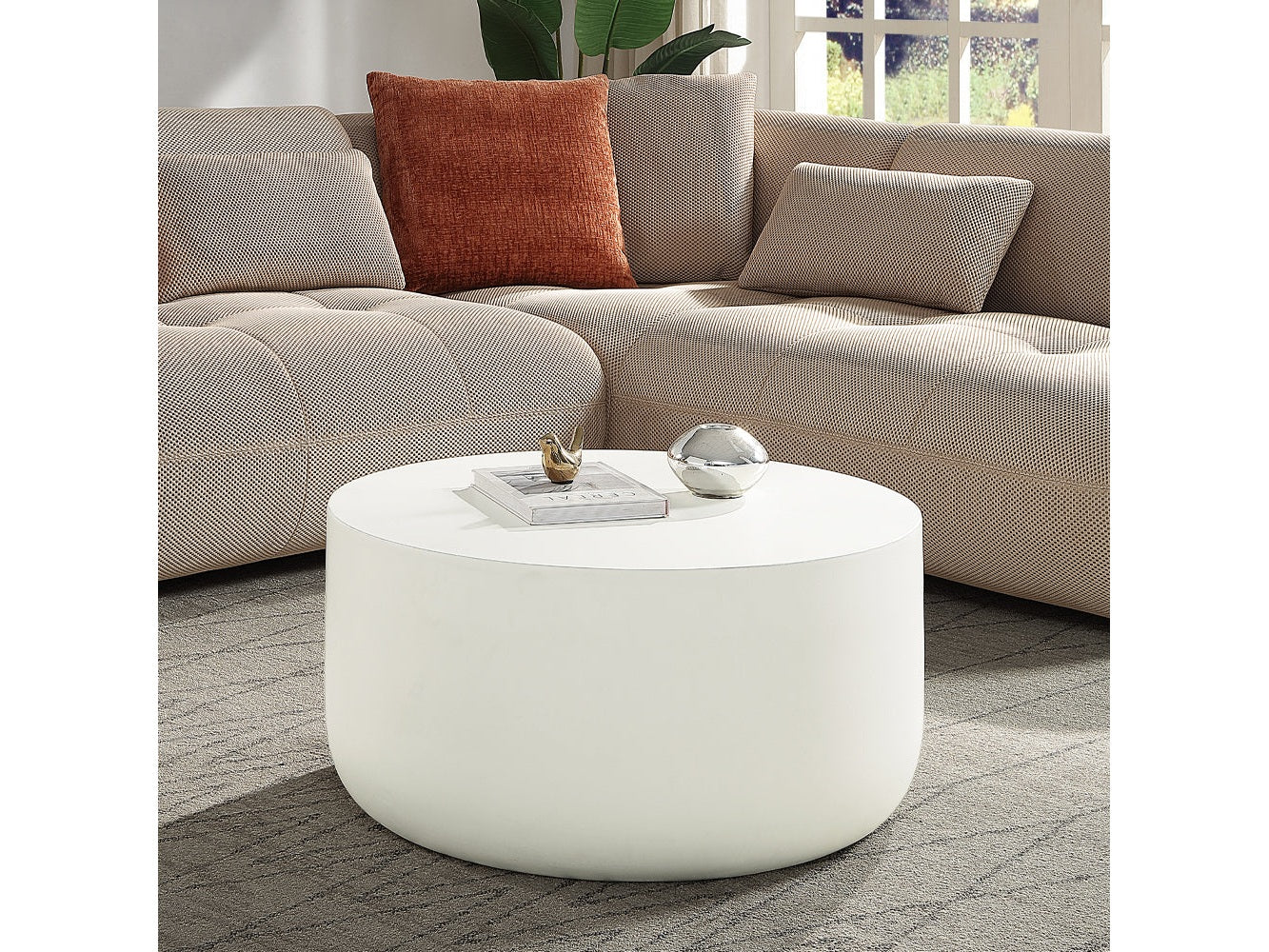 Dustan Natural White Coffee Table - Ornate Home