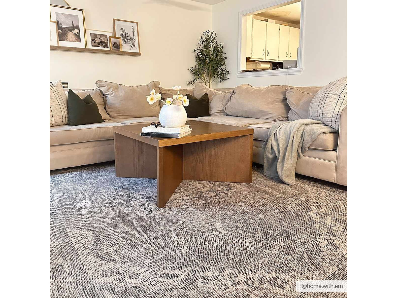 Dusty Sage Greenpoint Medallion Washable Area Rug - Ornate Home