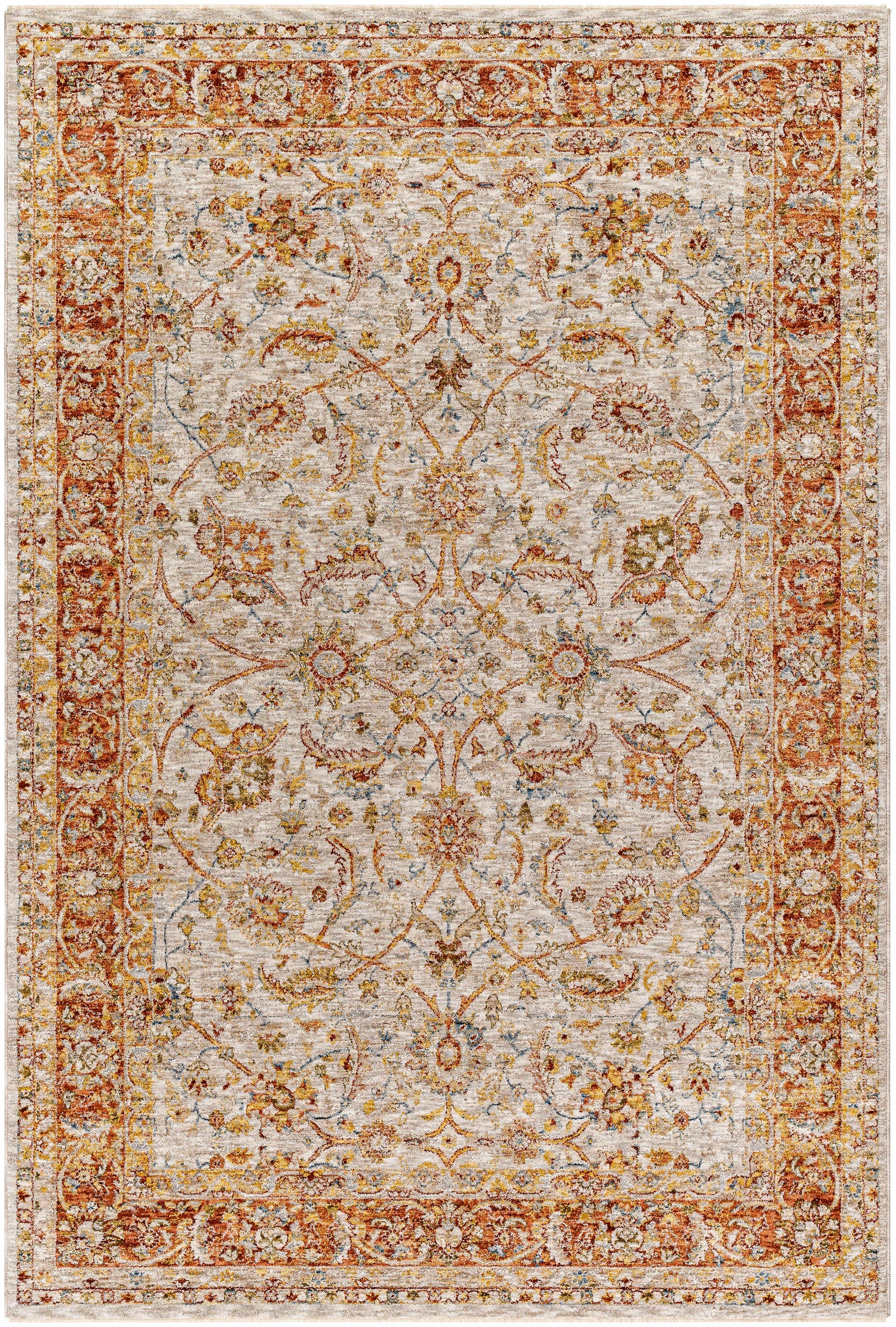 Dyan Cream Textured Rug with Fringes - Ornate Home