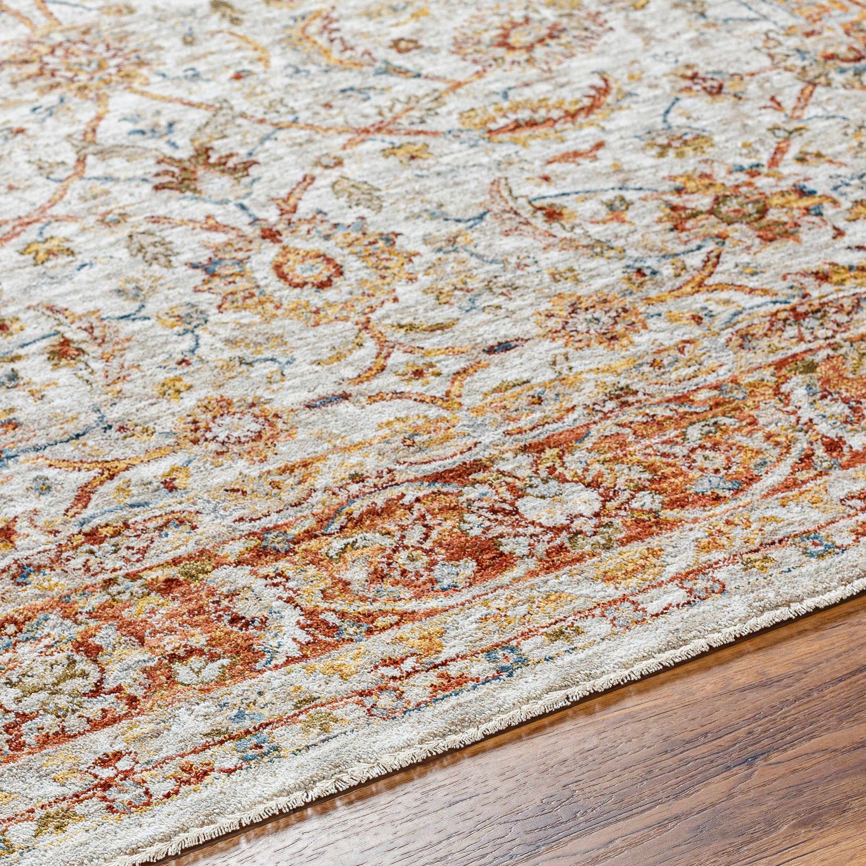 Dyan Cream Textured Rug with Fringes - Ornate Home
