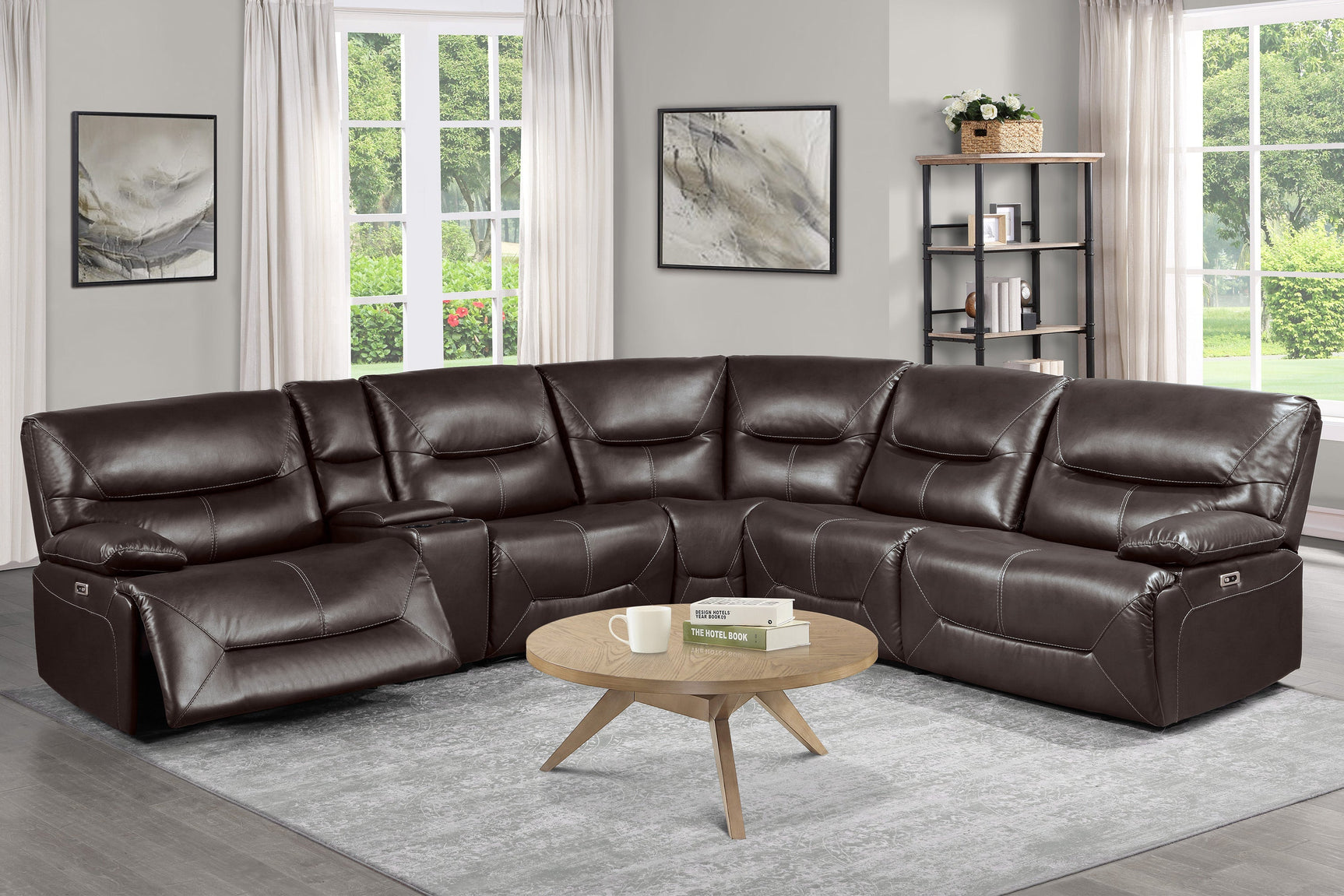 Dyersburg Brown 6-Piece Power Reclining Sectional - Ornate Home