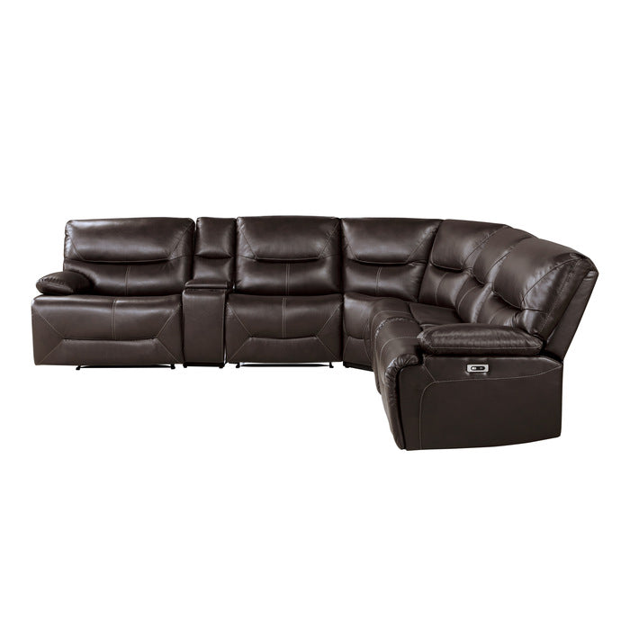 Dyersburg Brown 6-Piece Power Reclining Sectional - Ornate Home