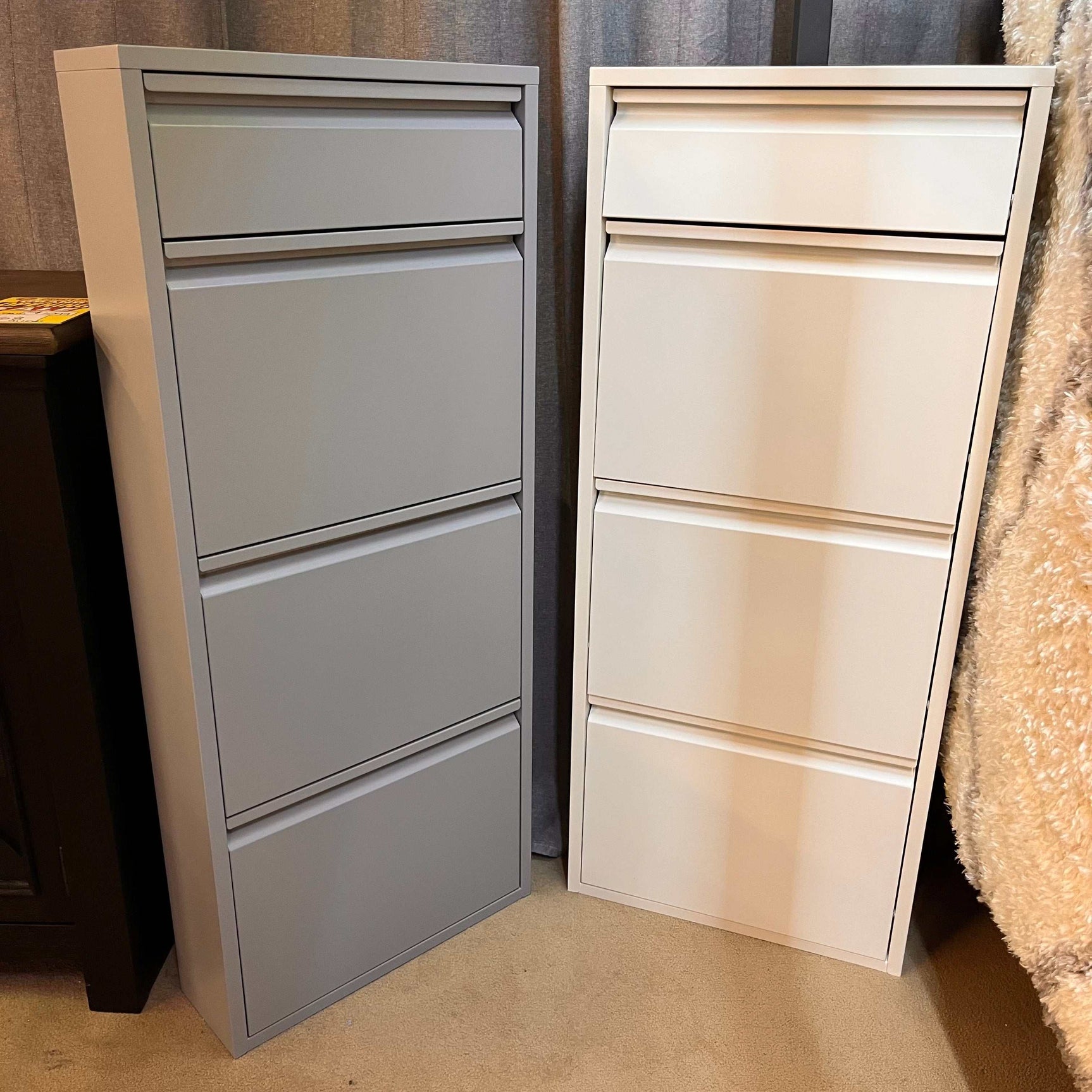 Dylan Gray Metal 4 Doors Shoe Cabinet - Ornate Home