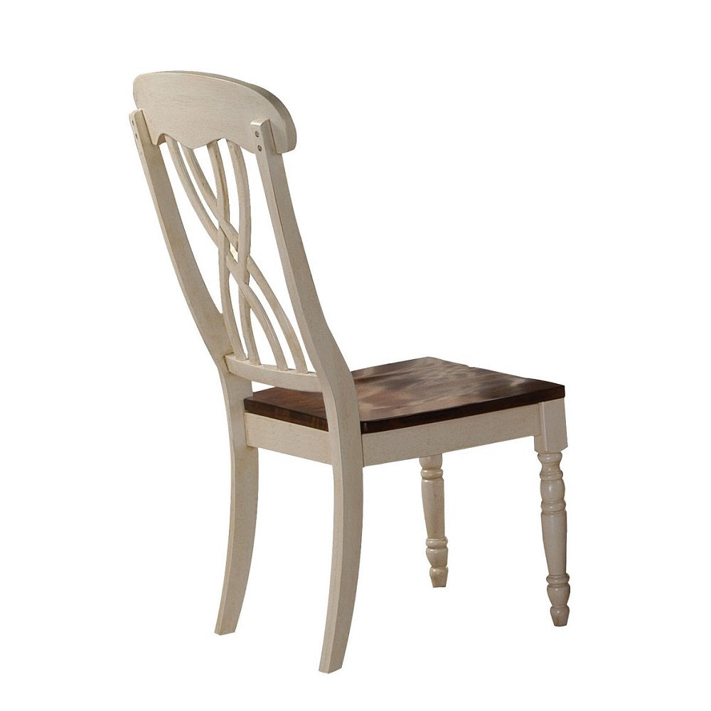 Dylan Side Chair in Buttermilk and Oak (Set of 2) 70333 - Ornate Home