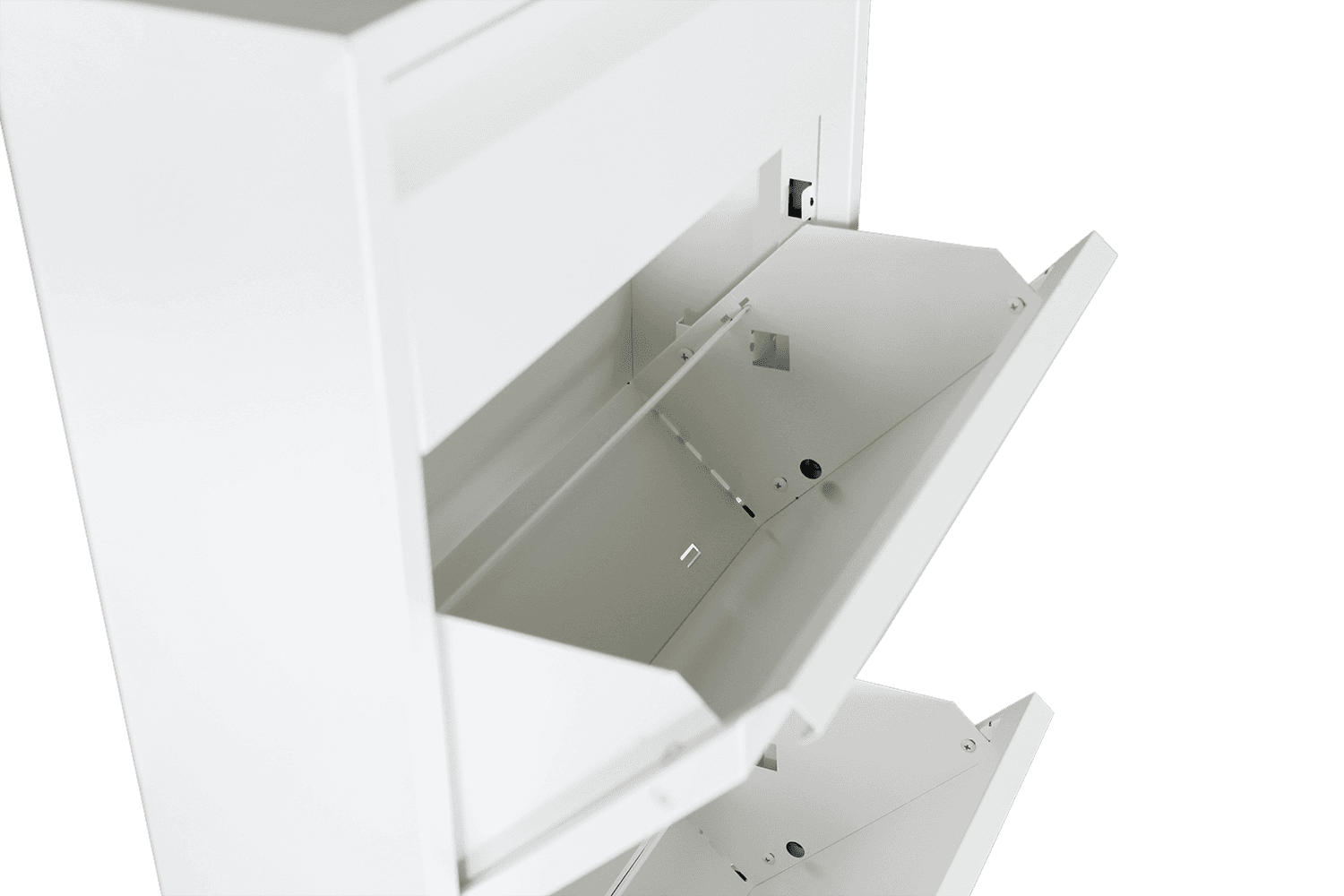 Dylan White Metal 4 Doors Shoe Cabinet - Ornate Home