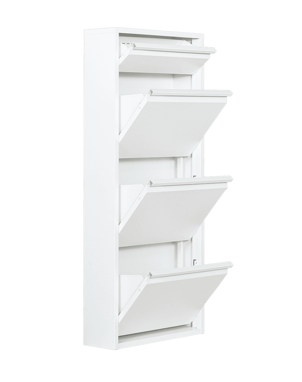 Dylan White Metal 4 Doors Shoe Cabinet - Ornate Home