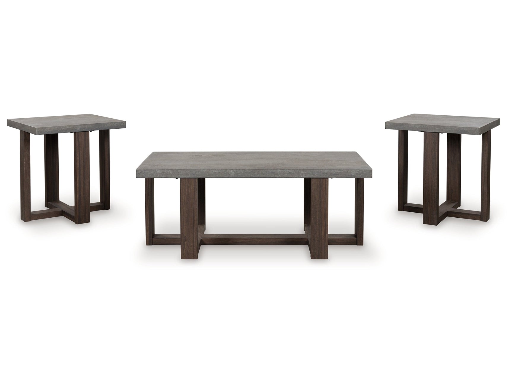 Dynnford Gray/Brown Occasional Table Set (Set of 3) - Ornate Home