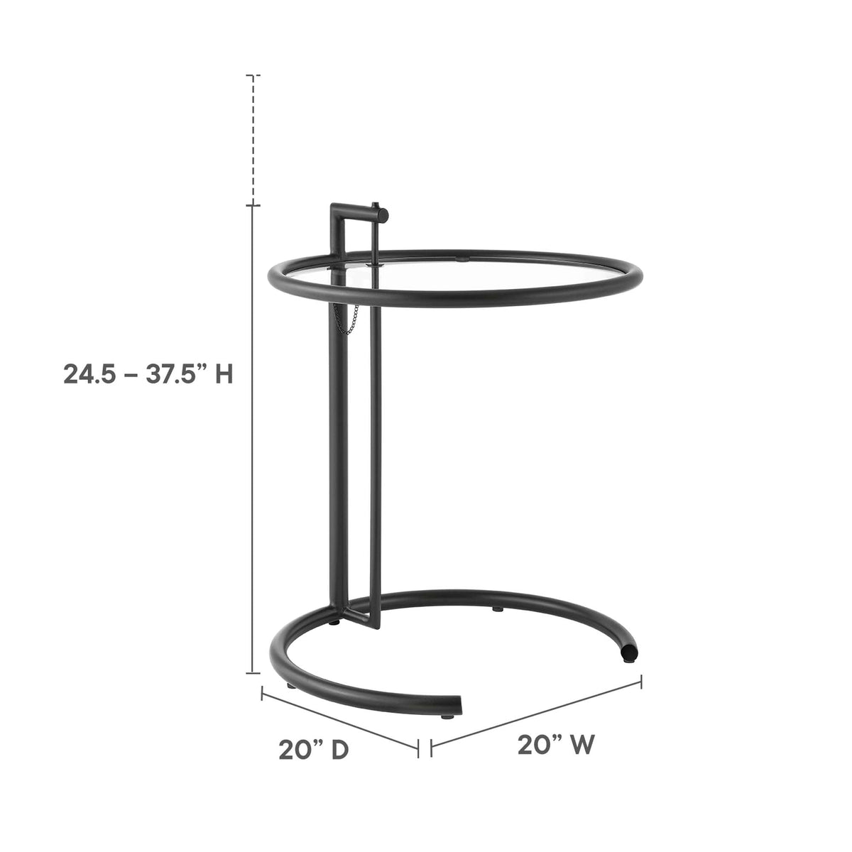 Black Eileen Gray Metal Side Table