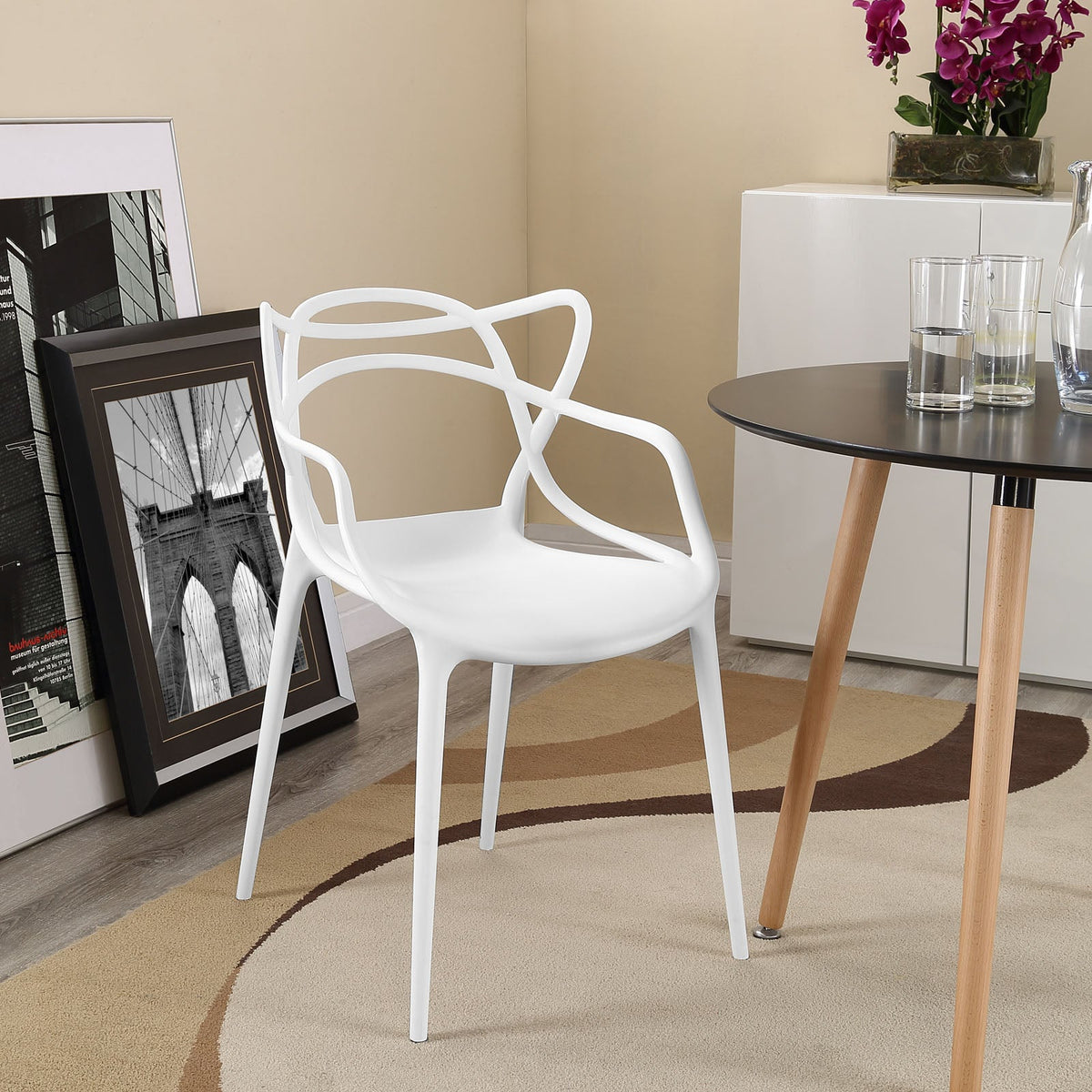 Entangled White Dining Armchair