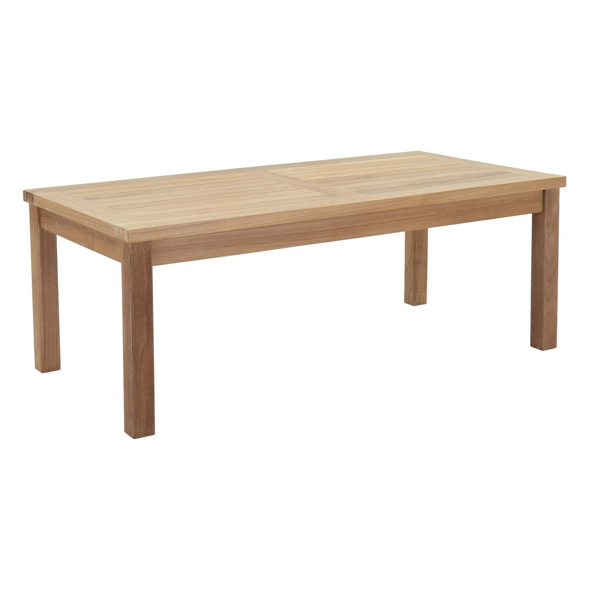 Marina Natural/Navy 5 Piece Outdoor Patio Teak Set - 64x120"