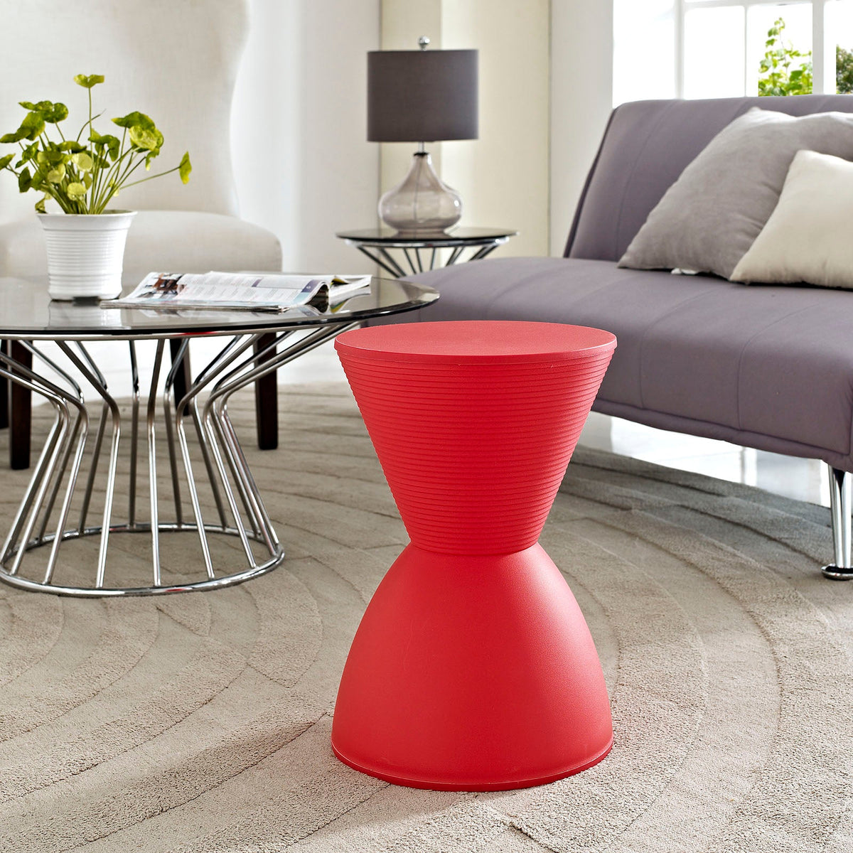 Haste Red Backless Stool