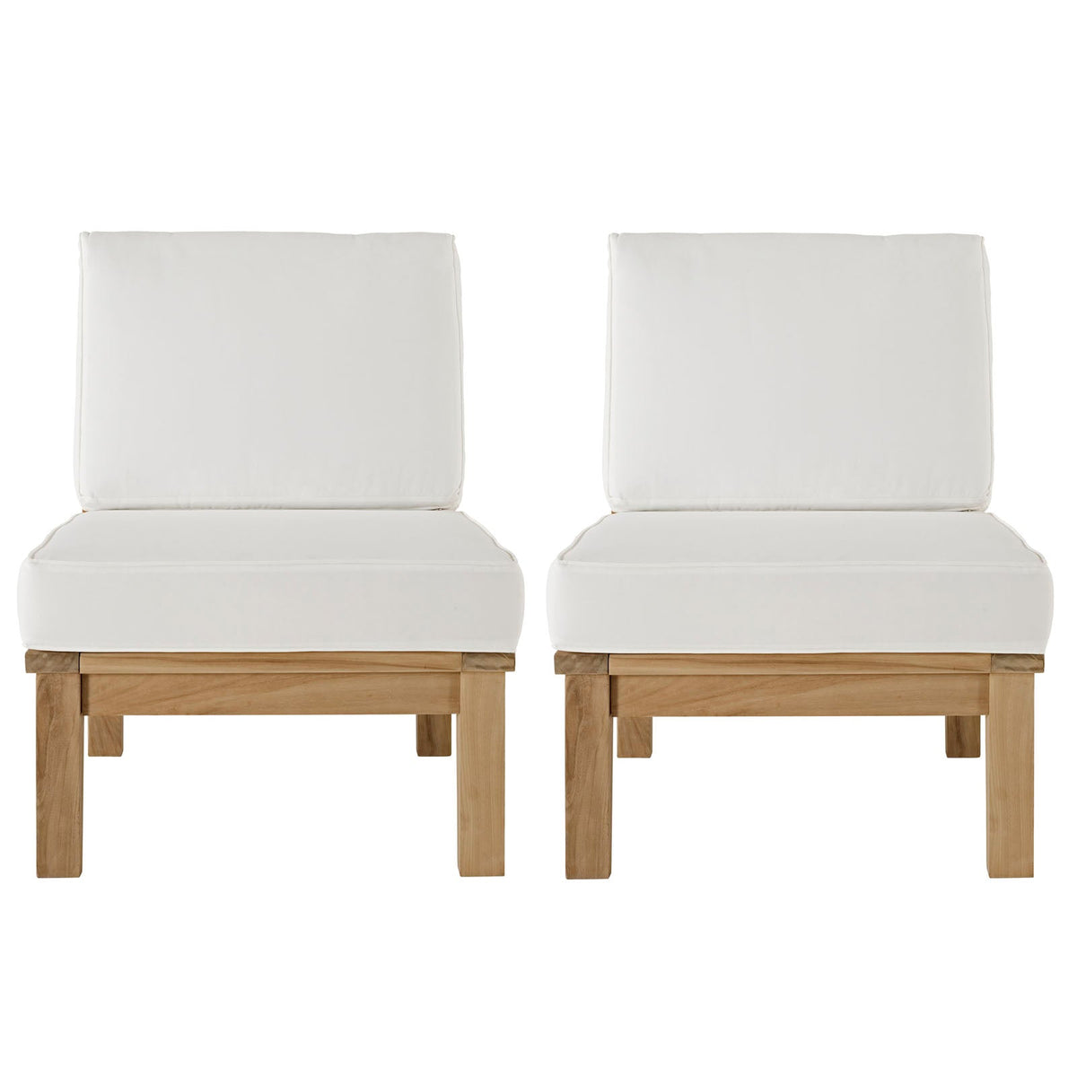 Marina Natural/White 2 Piece Outdoor Patio Teak Set - 32.5x53"