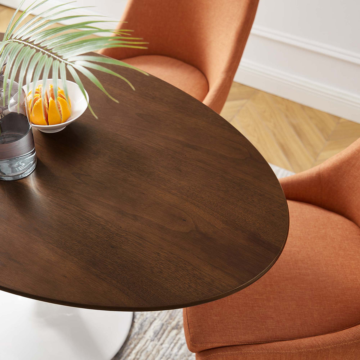 Lippa Walnut 48" Oval Wood Dining Table