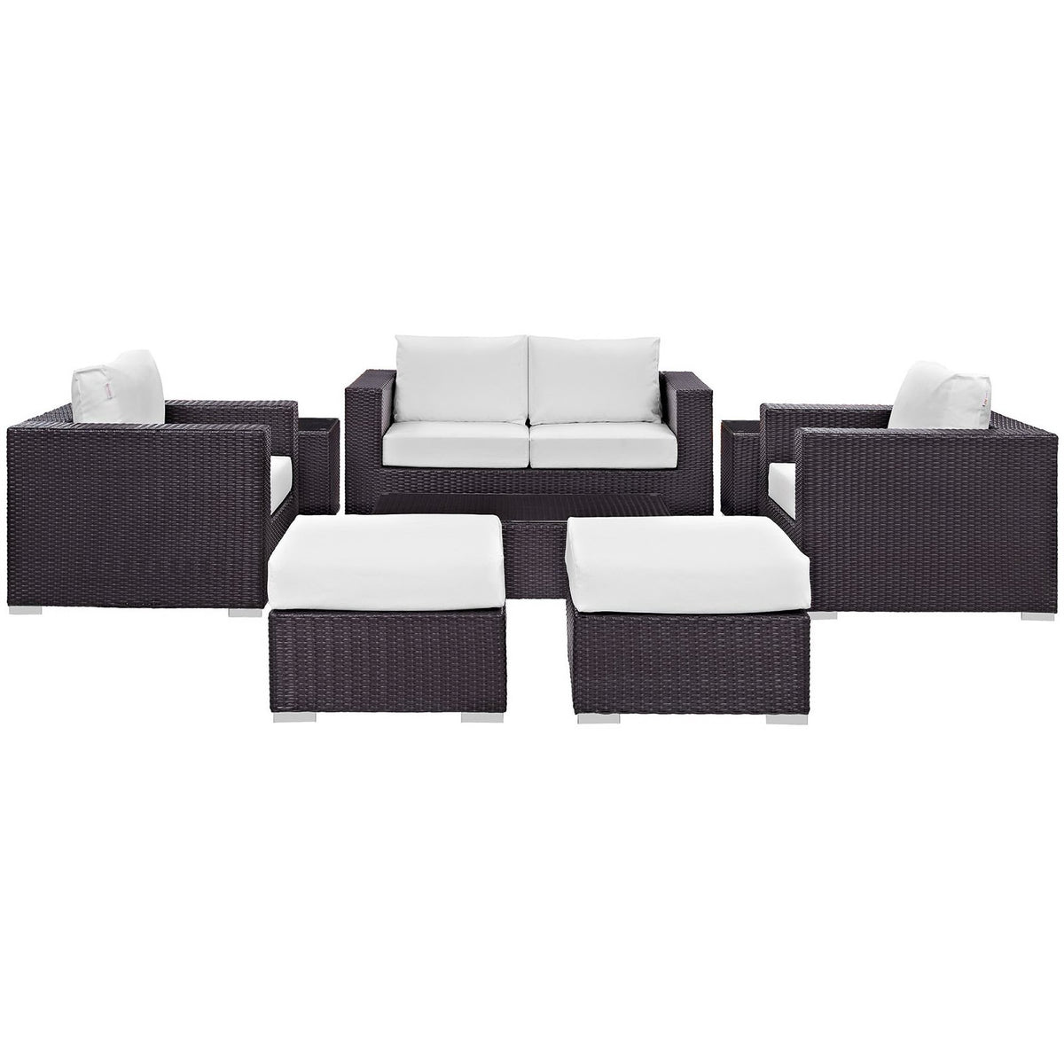 Convene Espresso/White 8 Piece Outdoor Patio Sofa Set