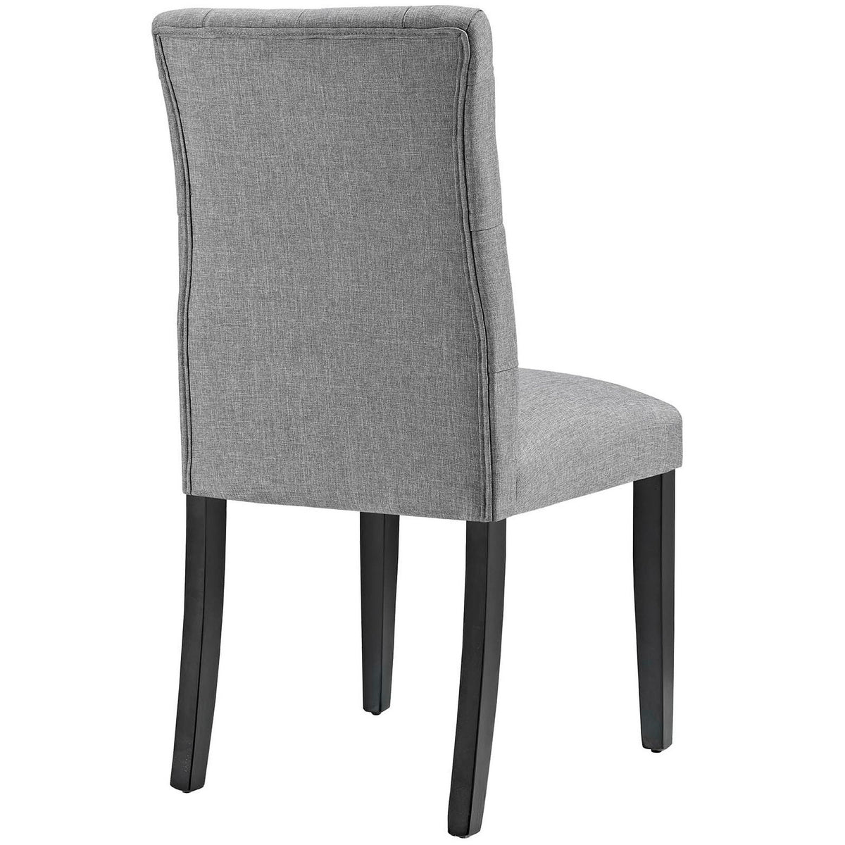 Duchess Light Gray Button Tufted Fabric Dining Chair