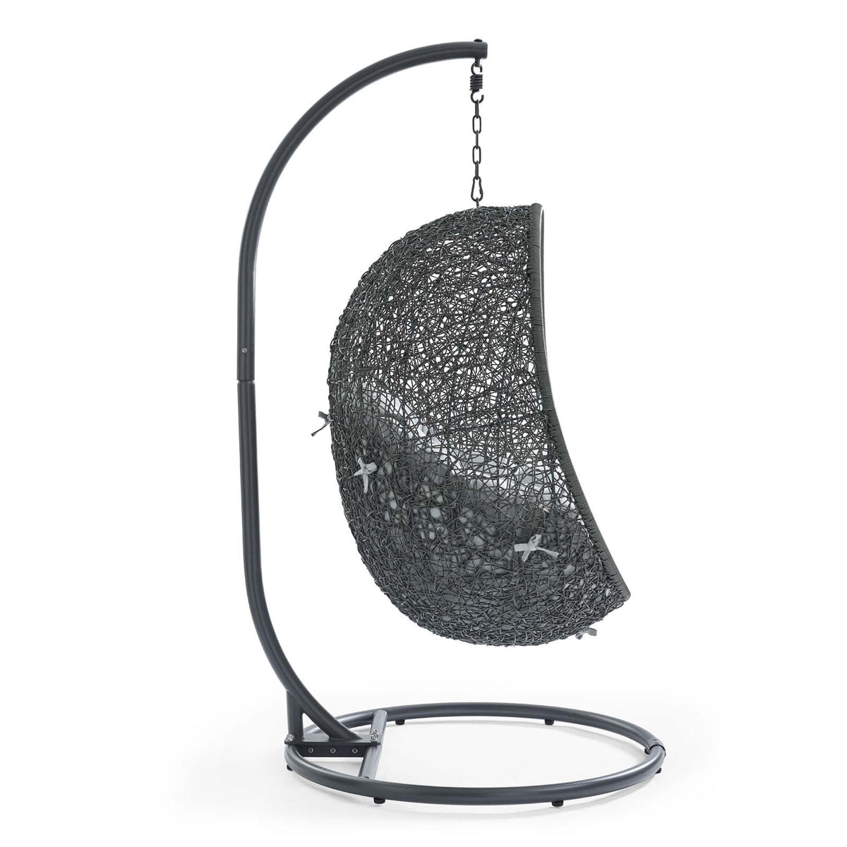 Hide Gray Outdoor Patio Swing Chair With Stand