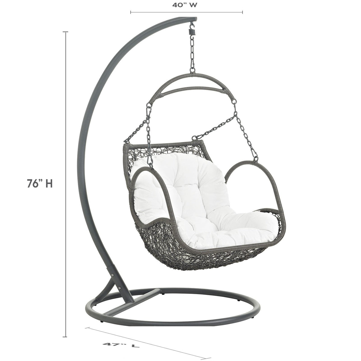 Arbor White Outdoor Patio Wood Swing Chair