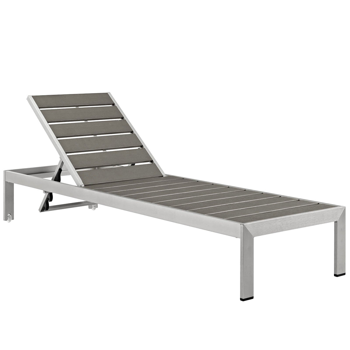 Shore Silver/Gray Outdoor Patio Aluminum Chaise (Set of 6) (EEI-2469)