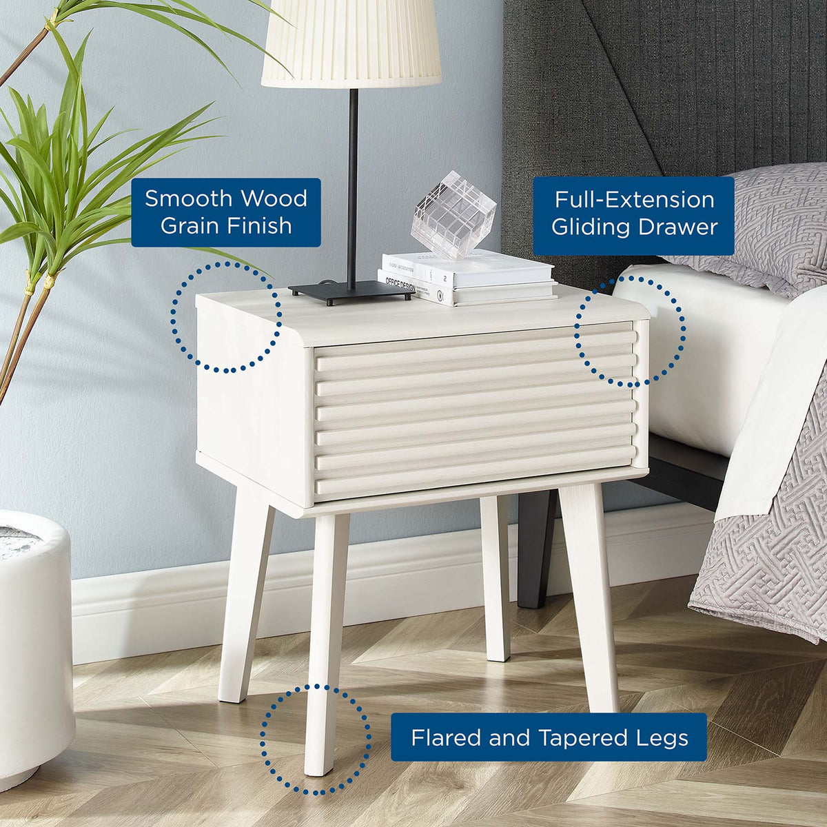 Render White End Table